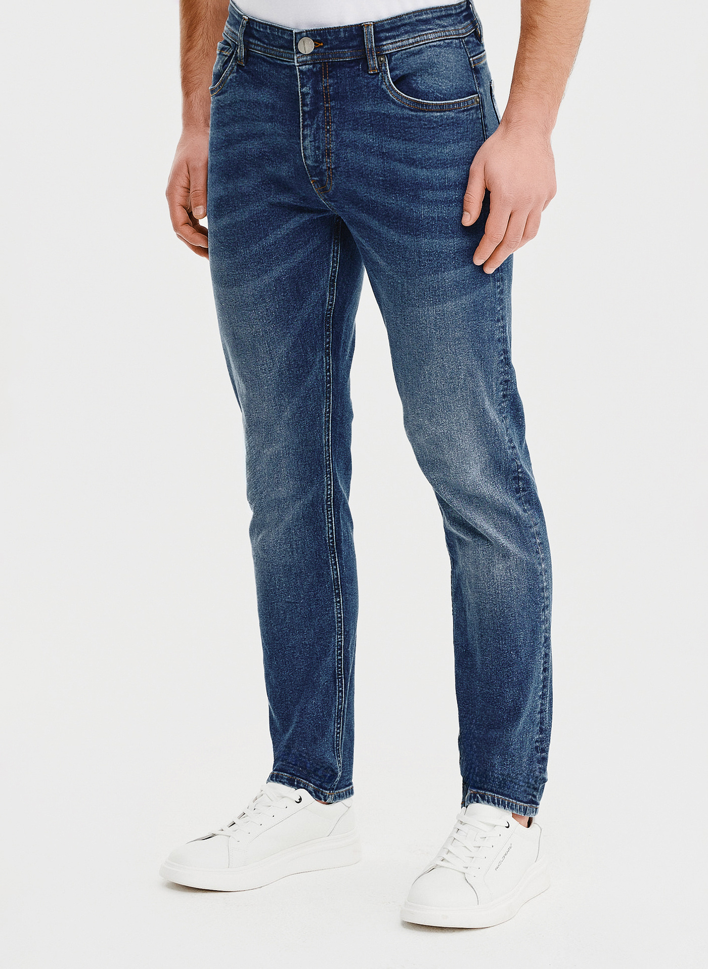 PAKO LORENTE - Granatowe jeansowe spodnie męskie