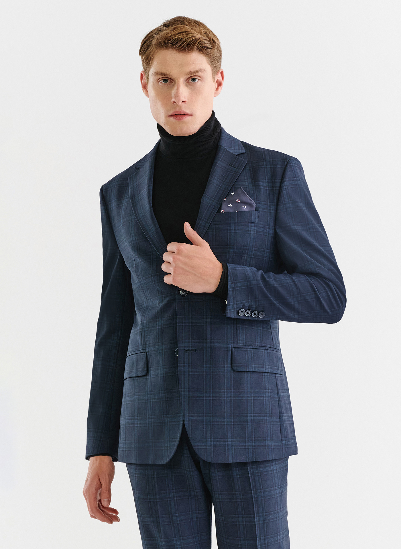 PAKO LORENTE – Granatowa marynarka garniturowa z wełną