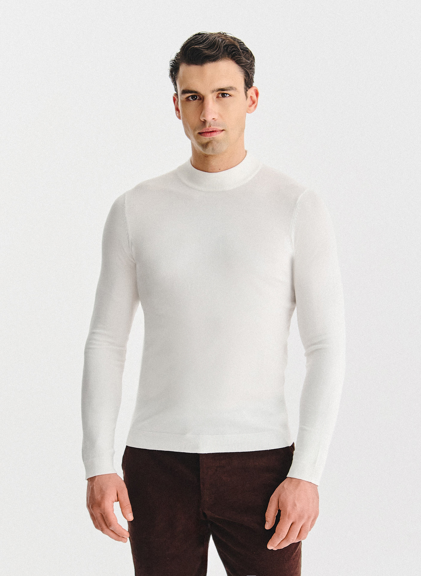 PAKO LORENTE – Biały półgolf męski