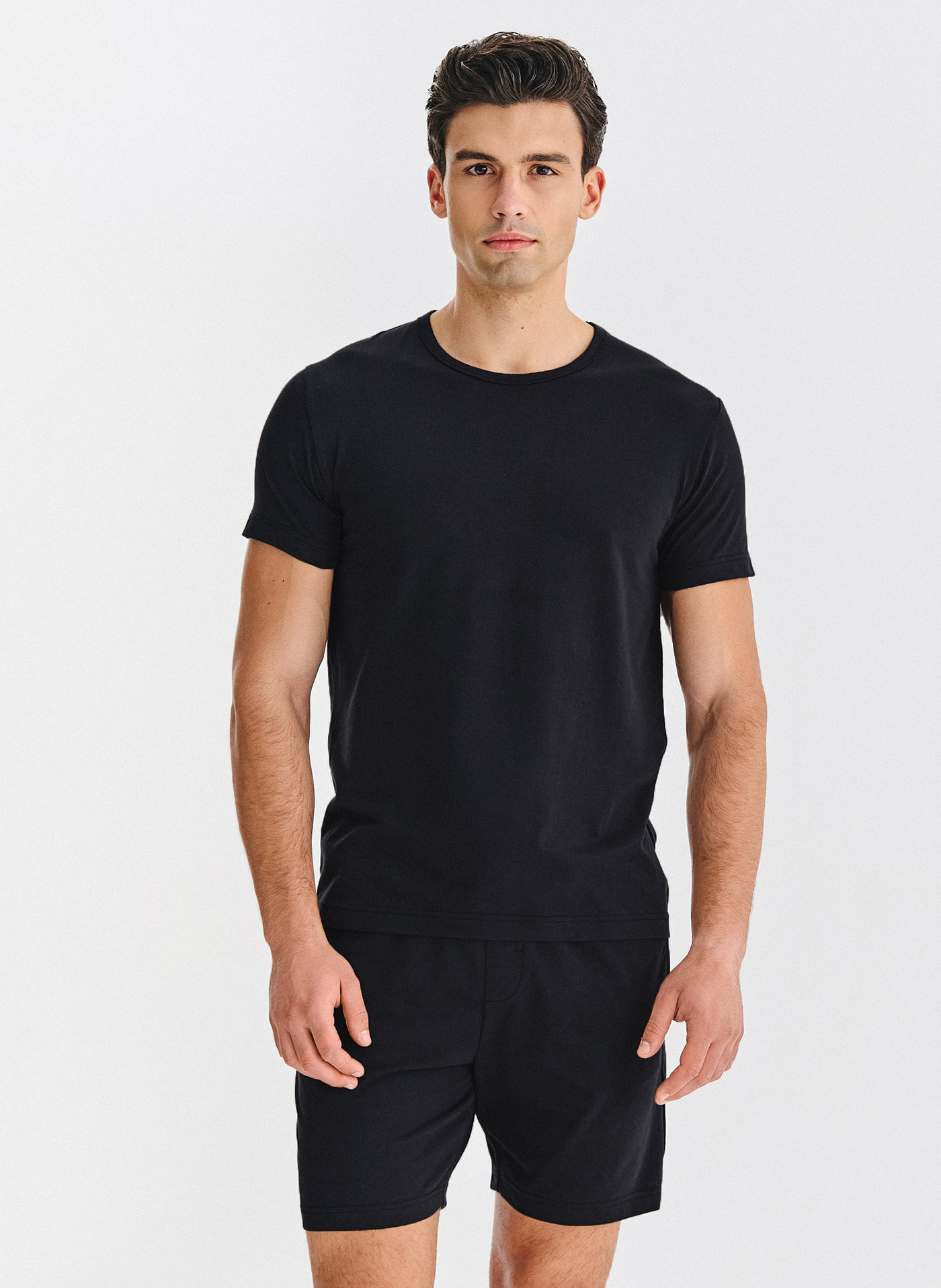 PAKO LORENTE – Czarna piżama męska z bawełną