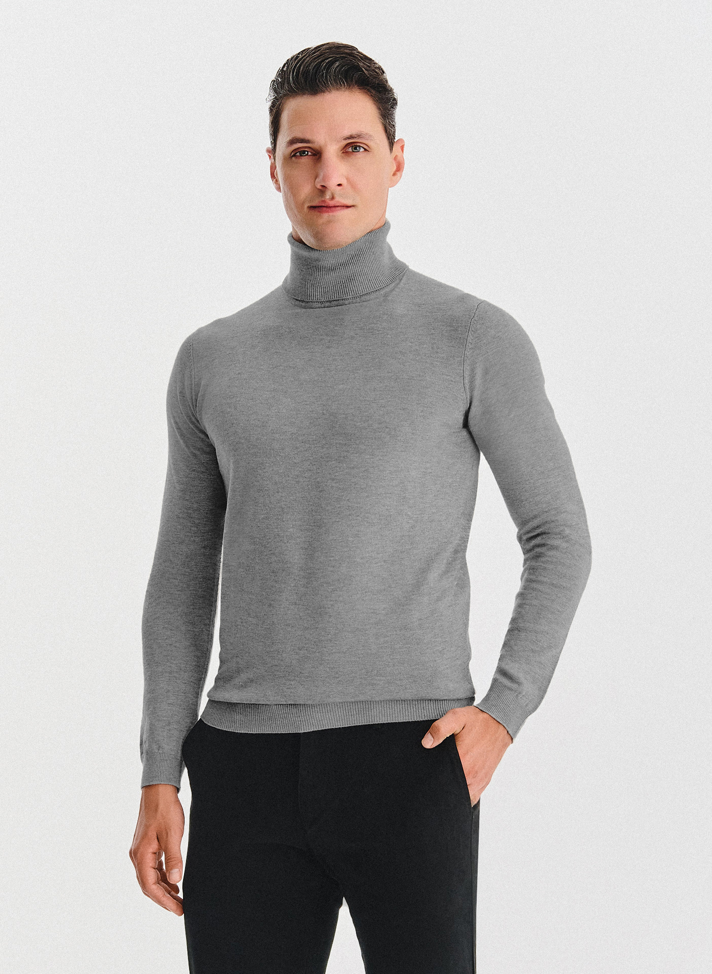 PAKO LORENTE - Golf męski w szarym kolorze