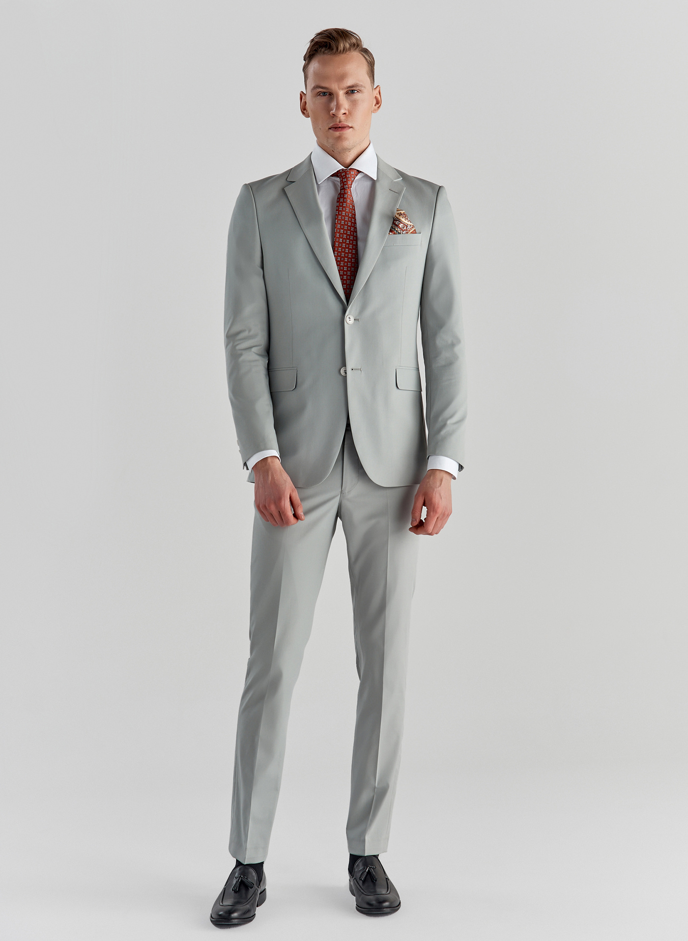 Spodnie garniturowe w kolorze pistacjowym P22SF-6G-018-M-S