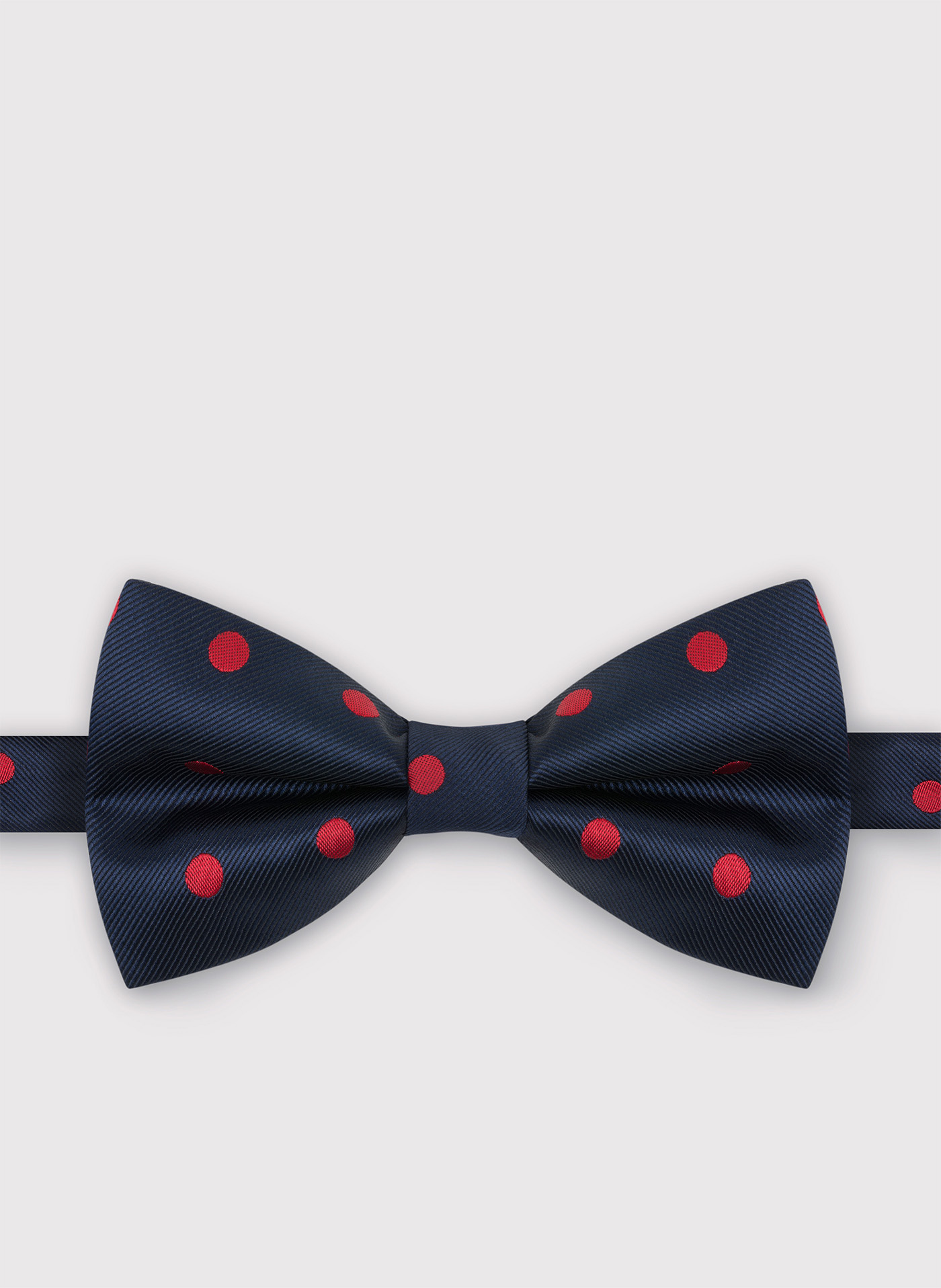PAKO LORENTE – Granatowa muszka męska w czerwone kropki