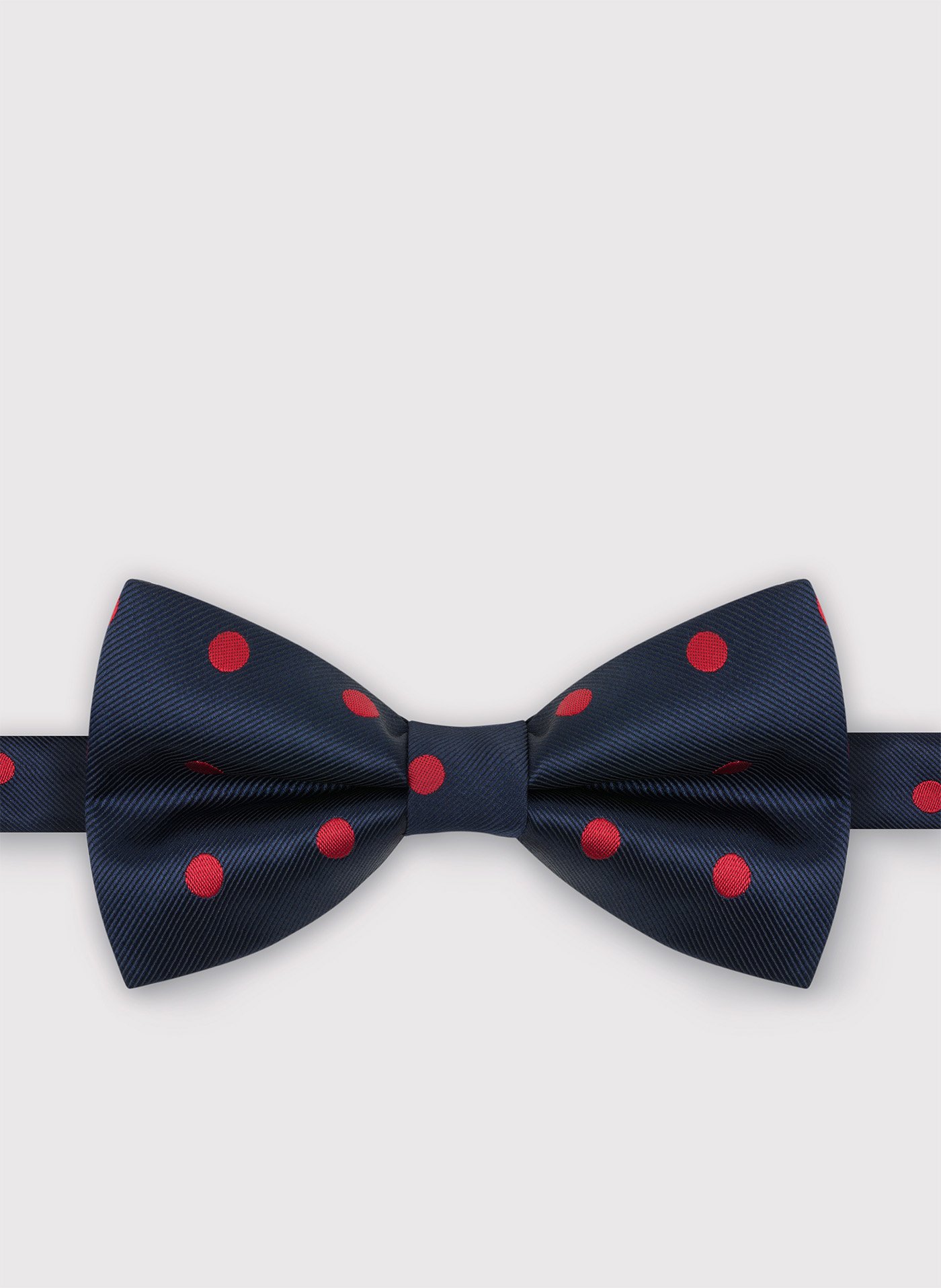 PAKO LORENTE – Granatowa muszka męska w czerwone kropki
