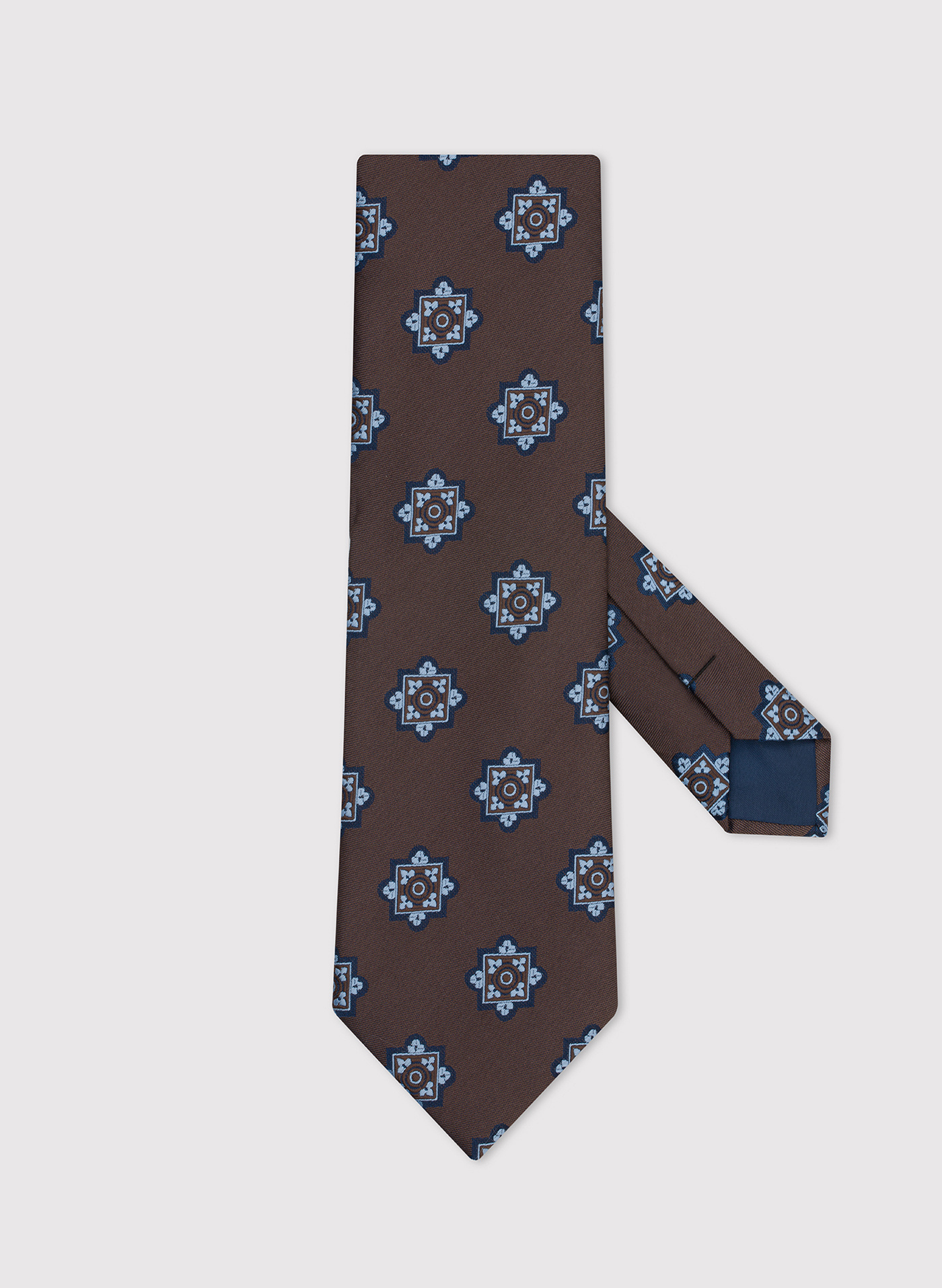 PAKO LORENTE – Brązowy krawat męski we wzór geometryczny