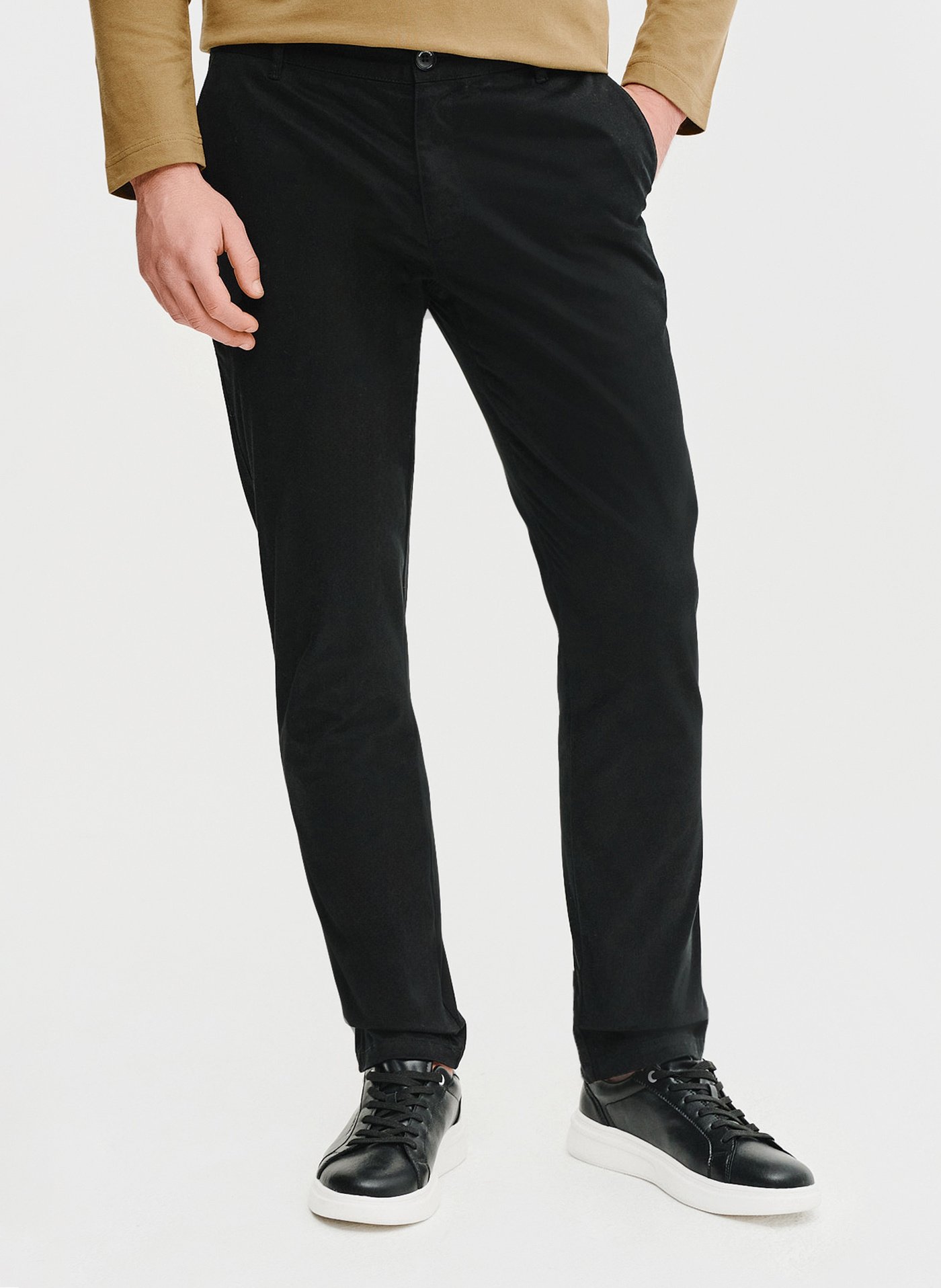 PAKO LORENTE – Czarne gładkie spodnie męskie