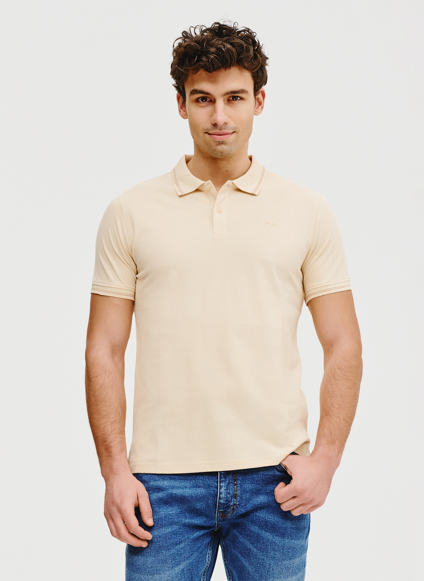 PAKO LORENTE – T-shirt polo w kolorze beżowym