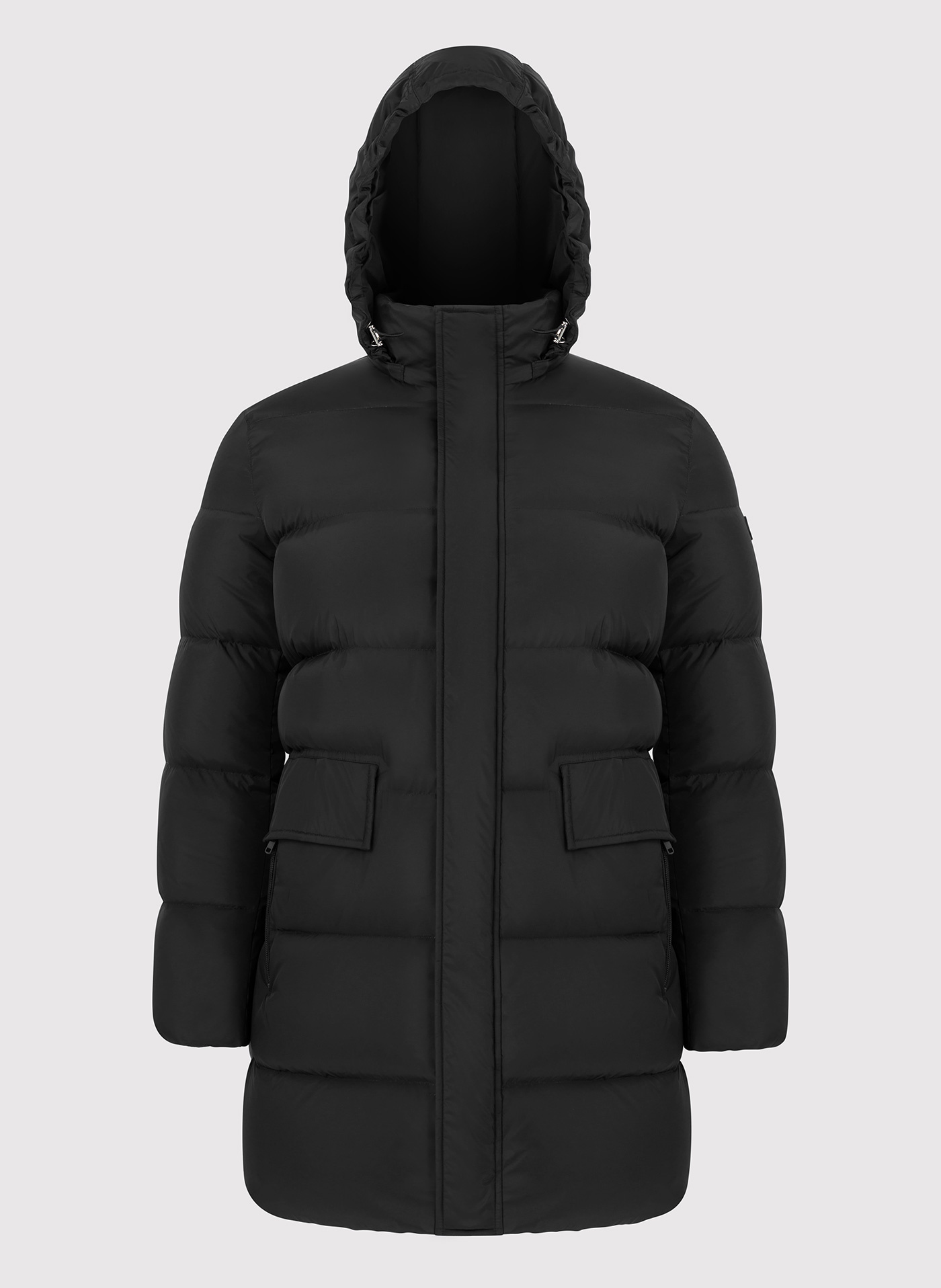 PAKO LORENTE – Czarna długa pikowana kurtka