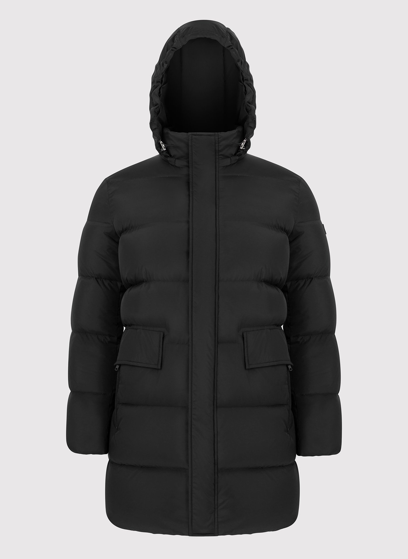 PAKO LORENTE – Czarna długa pikowana kurtka