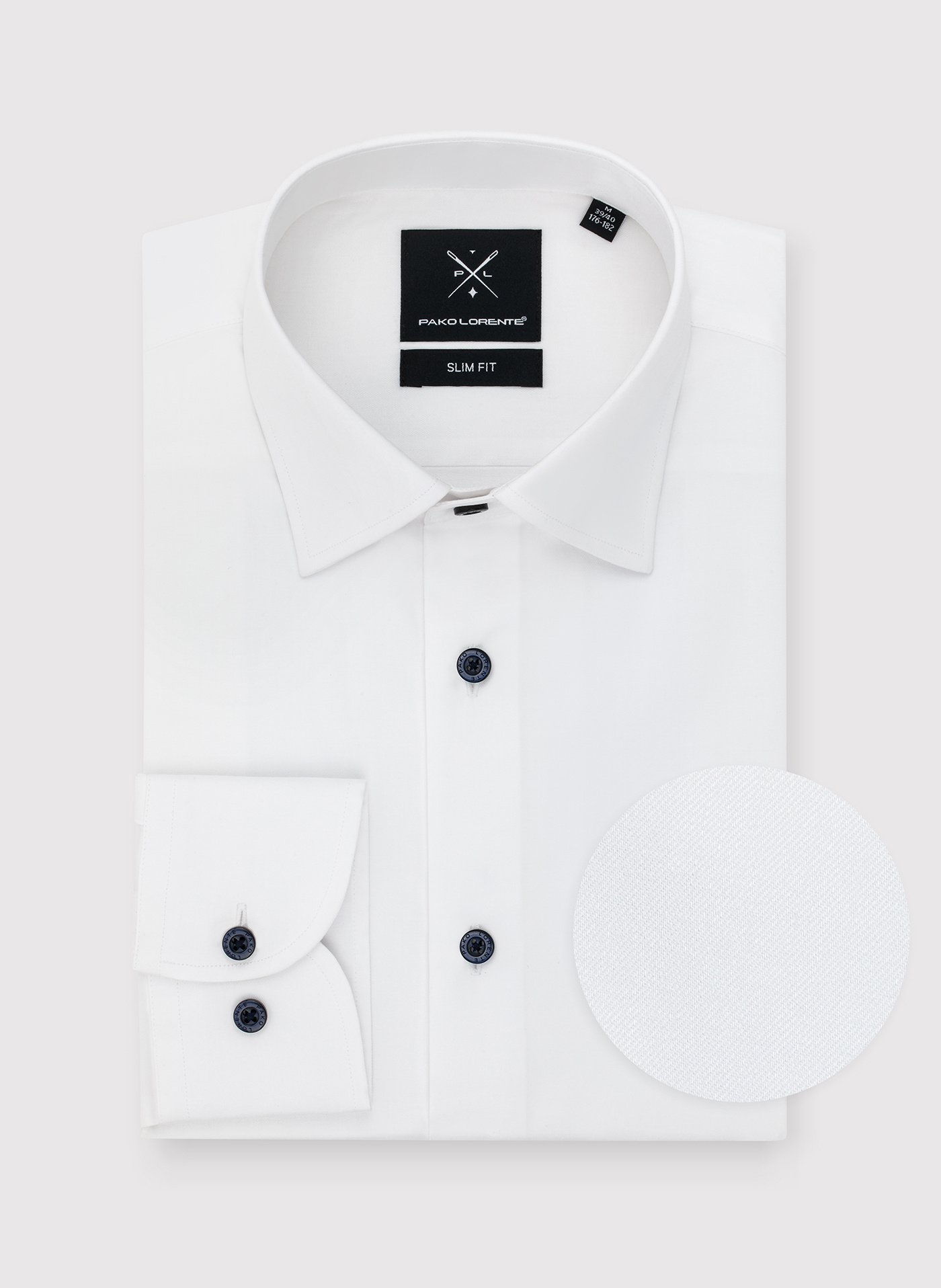 PAKO LORENTE – Gładka bawełniana koszula męska długi rękaw