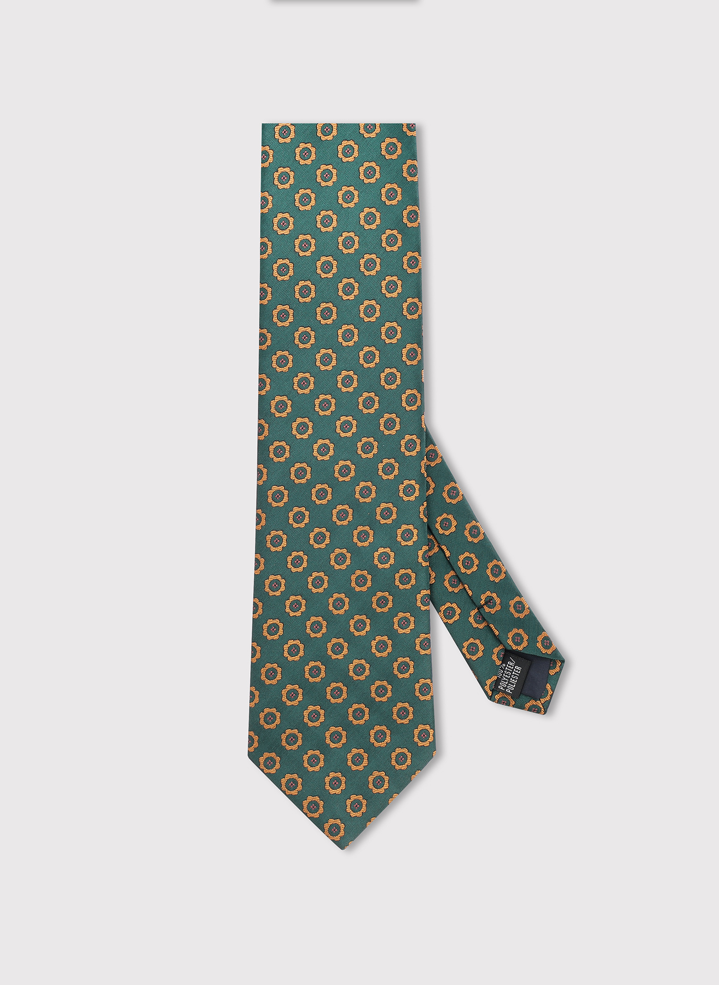 PAKO LORENTE - Zielony krawat męski w kwiatki