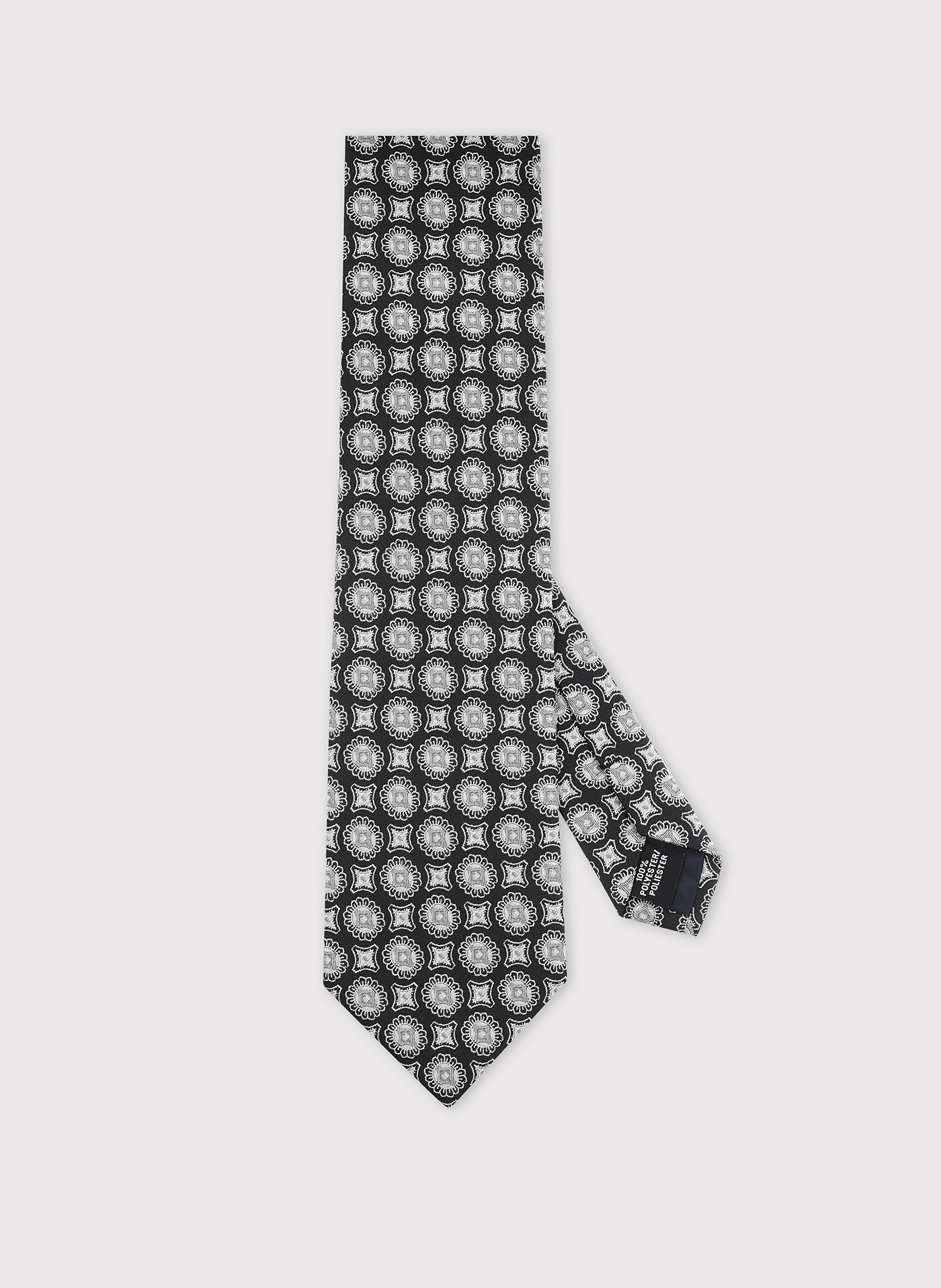 PAKO LORENTE - Czarny krawat w geometryczny wzór