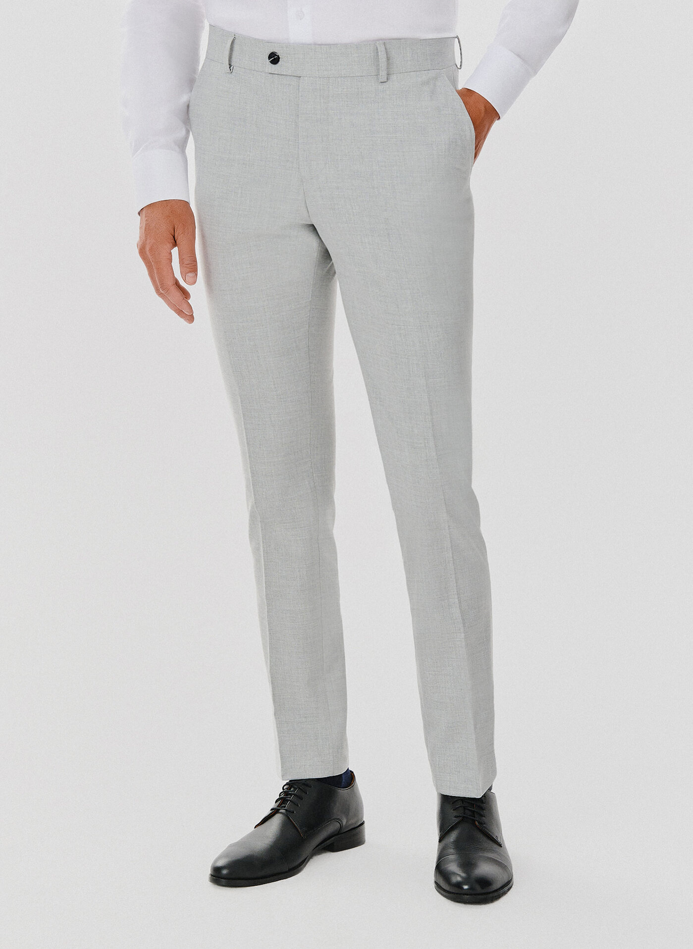 PAKO LORENTE – Spodnie garniturowe w kolorze jasnoszarym