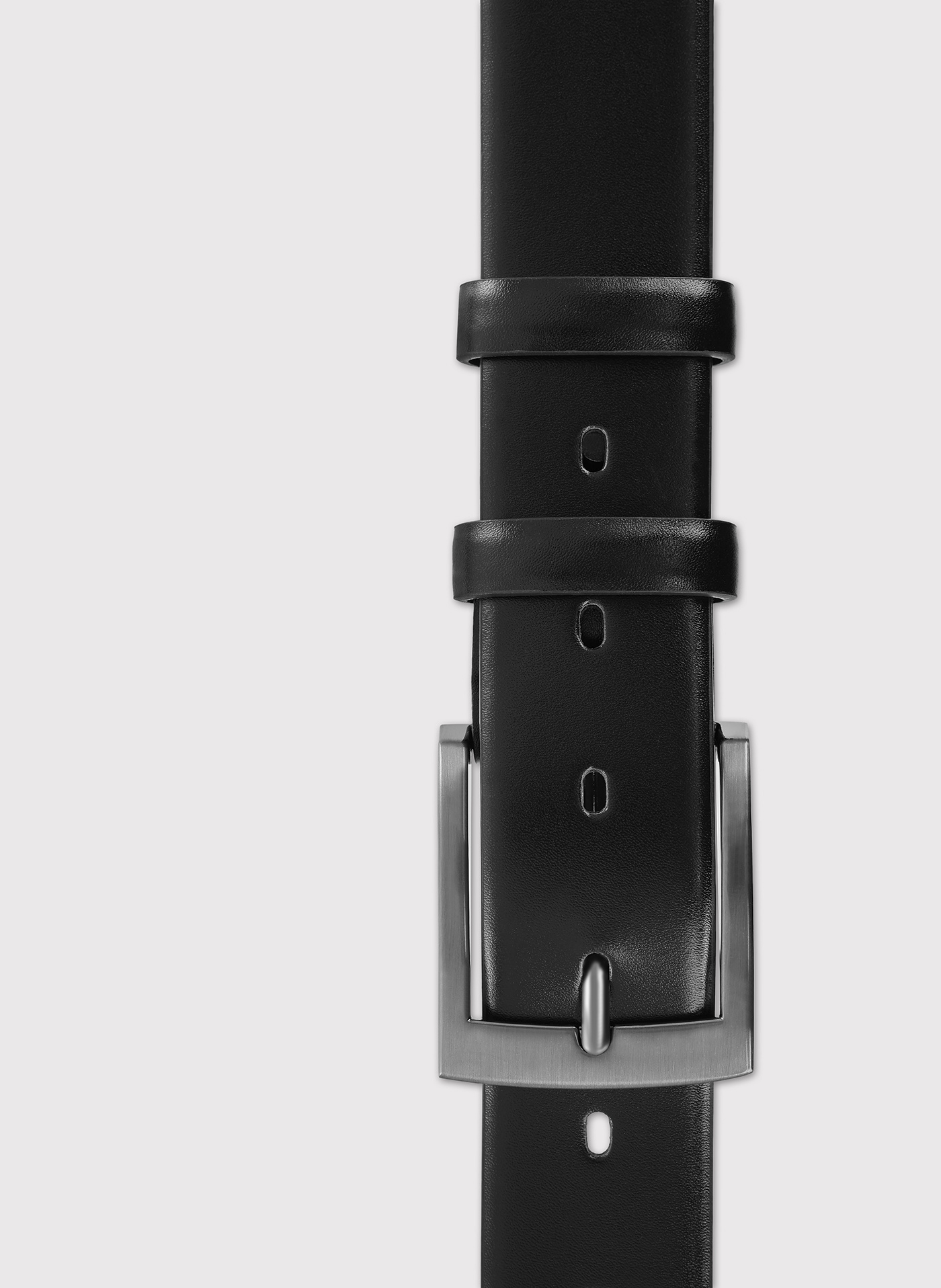 PAKO LORENTE – Czarny skórzany pasek męski