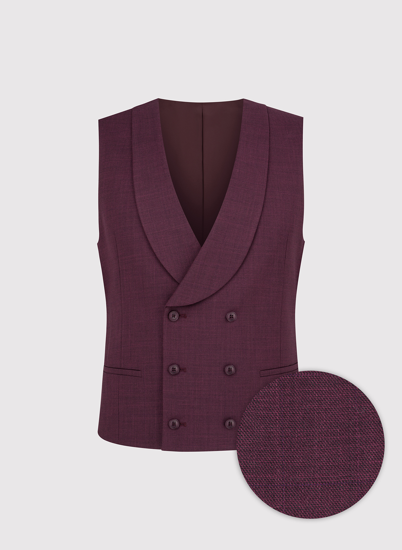 PAKO LORENTE – Bordowa dwurzędowa kamizelka męska