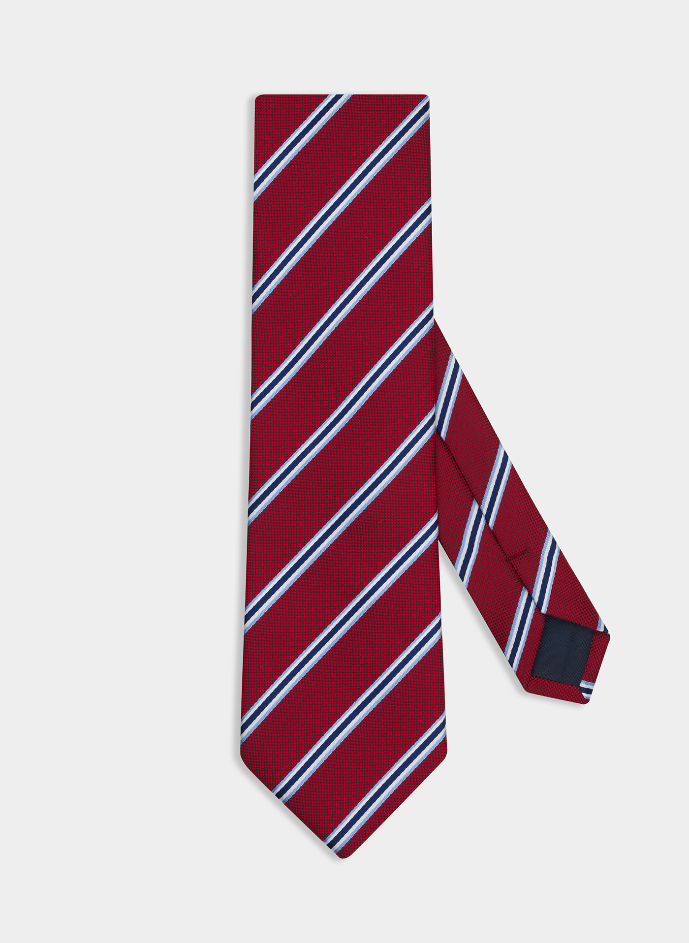 Bordowy krawat męski w pasy P22SF-KX-022-D-0