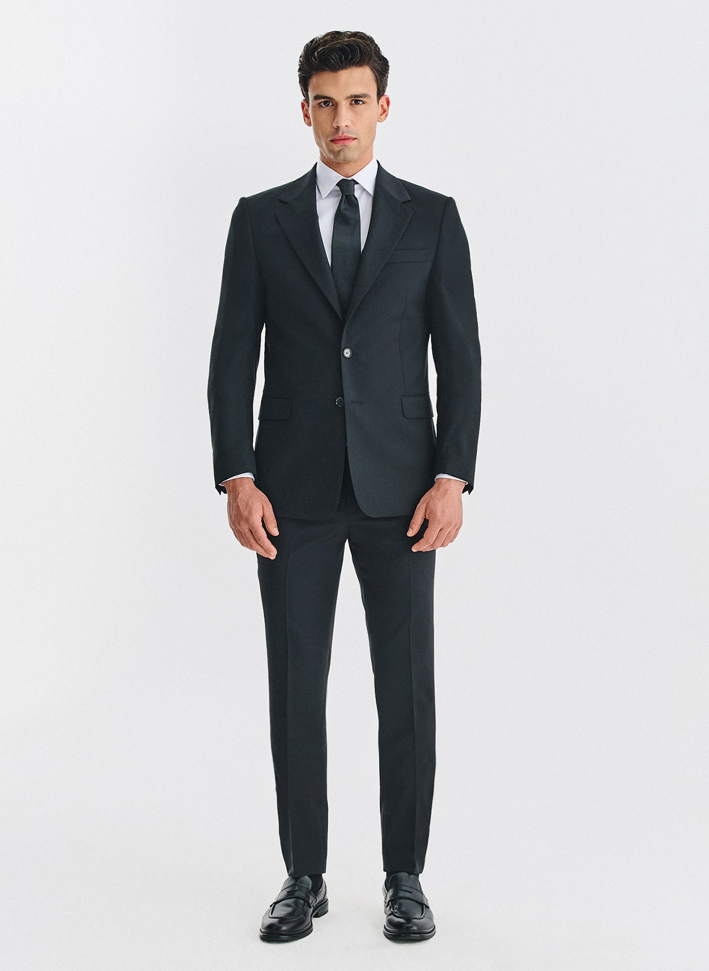 PAKO LORENTE - Wełniany czarny garnitur męski