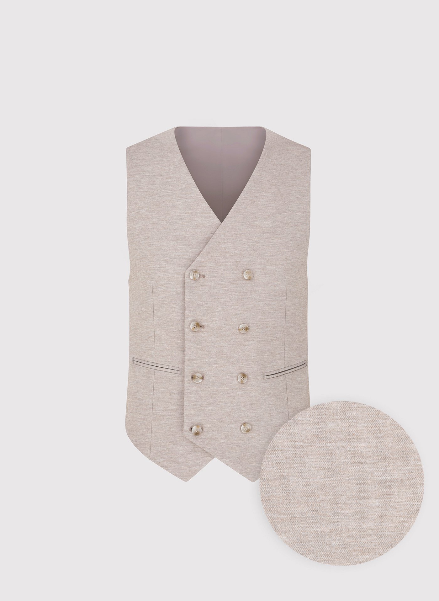 PAKO LORENTE - Jasnobrązowa dzianinowa kamizelka męska