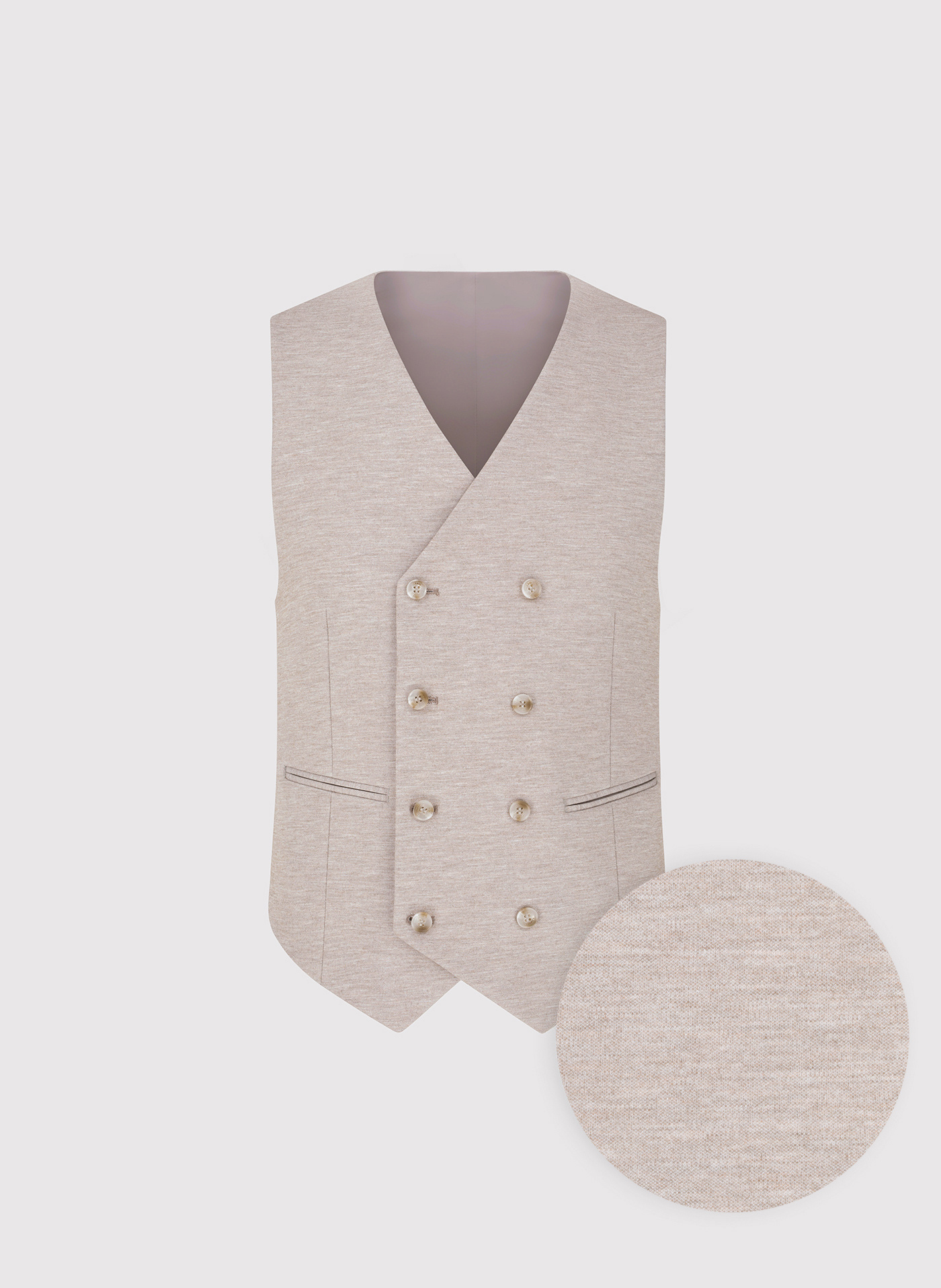 PAKO LORENTE - Jasnobrązowa dzianinowa kamizelka męska