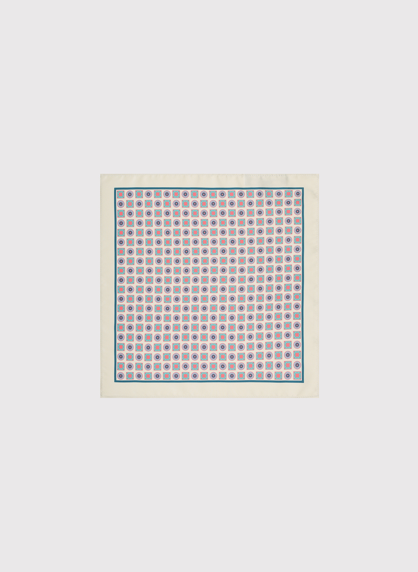 PAKO LORENTE –Beżowa poszetka w kolorowy mikrowzór