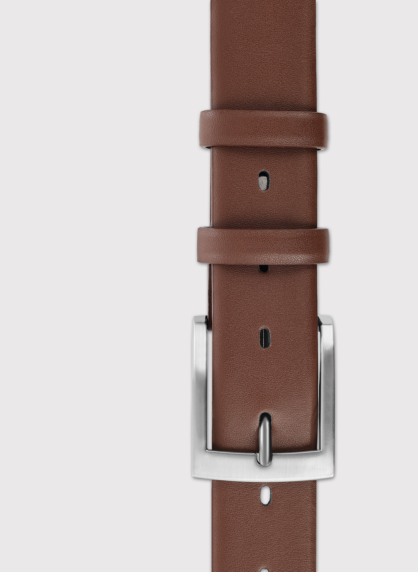 PAKO LORENTE - Brązowy skórzany pasek męski