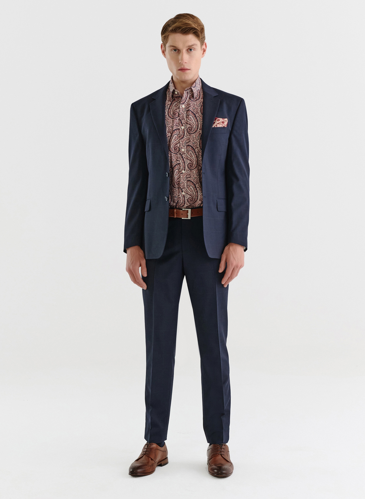 PAKO LORENTE – Spodnie garniturowe w kratę Windowpane