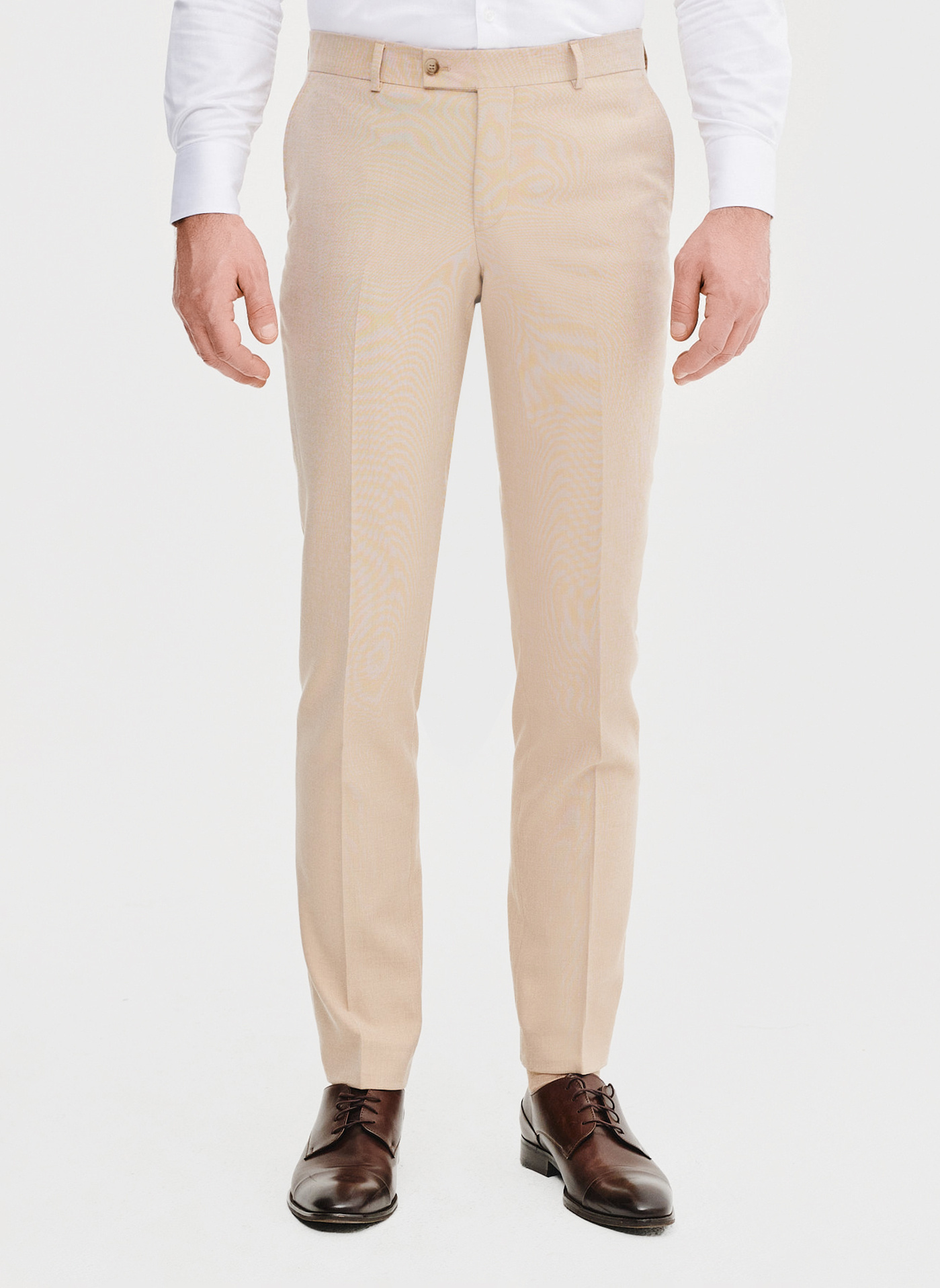 PAKO LORENTE – Beżowe spodnie ganiturowe