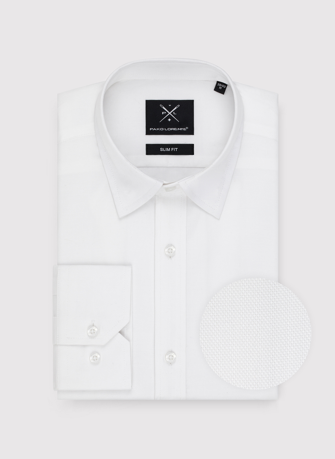 PAKO LORENTE – Biała bawełniana koszula męska
