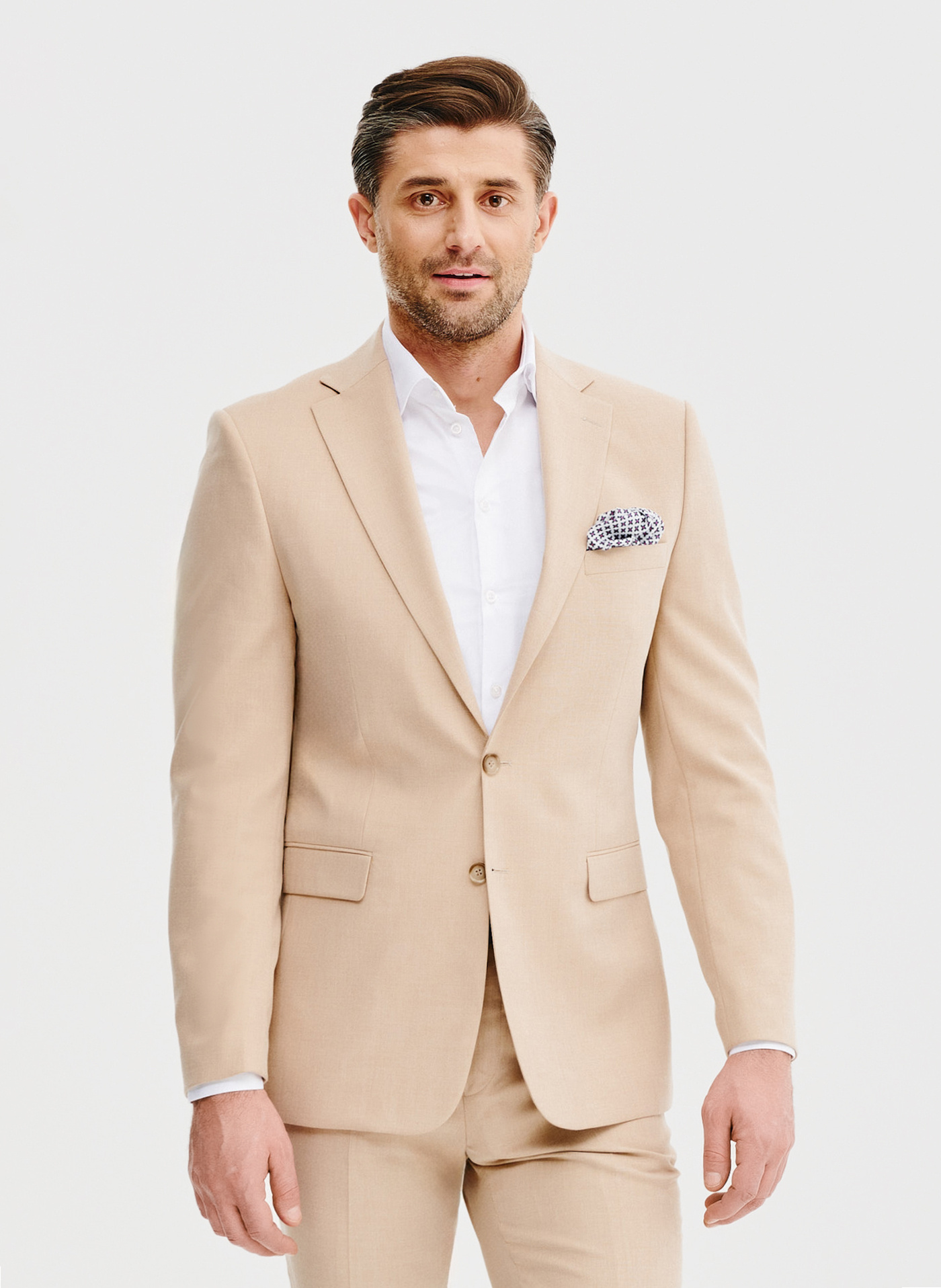 PAKO LORENTE – Beżowa marynarka garniturowa