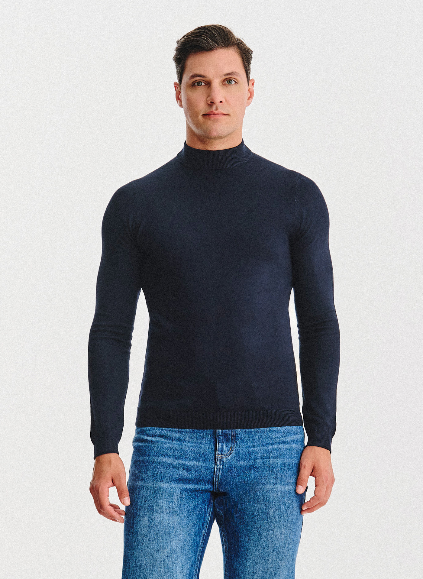 PAKO LORENTE – Granatowy półgolf męski