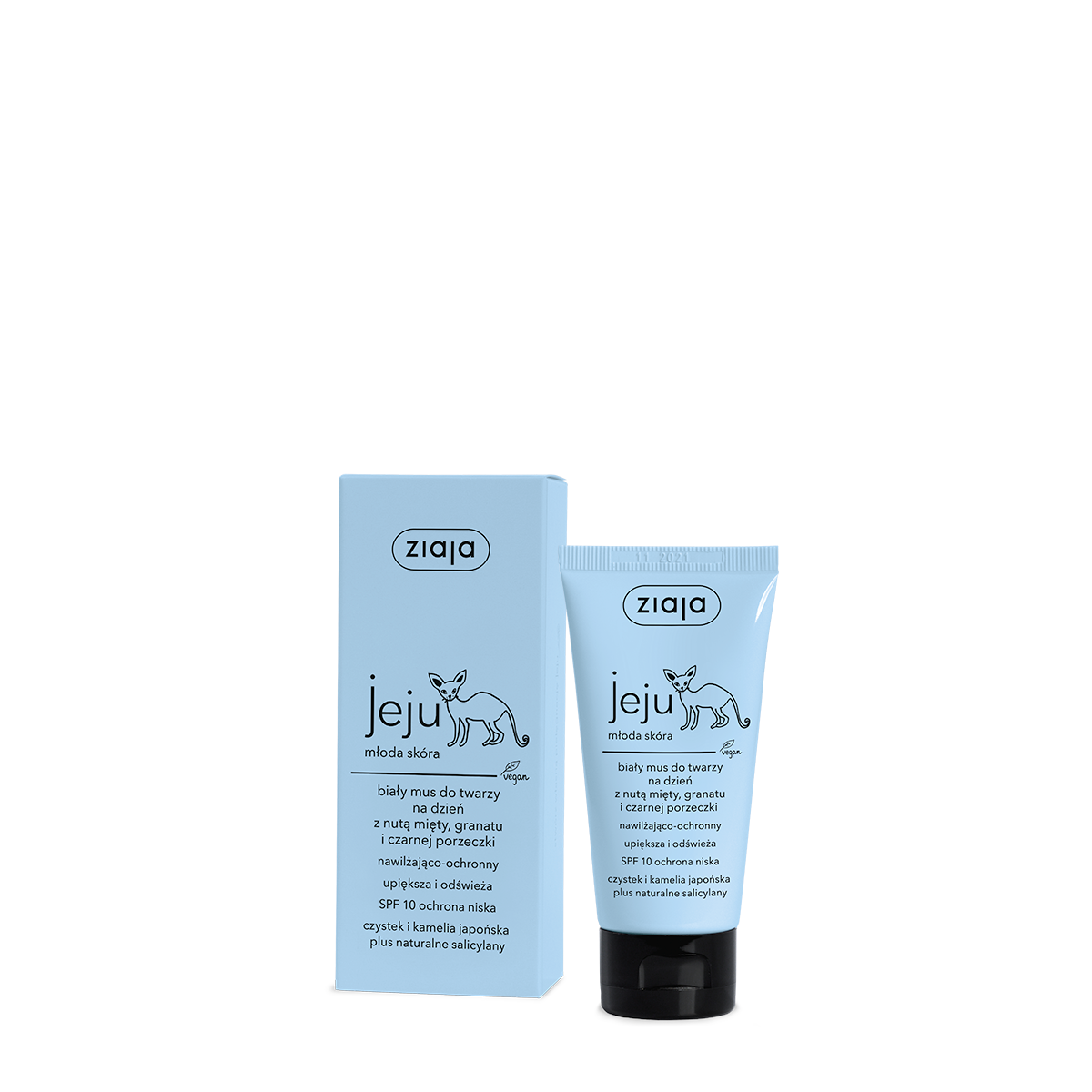 biały mus do twarzy na dzień SPF 10 ochrona niska Ziaja