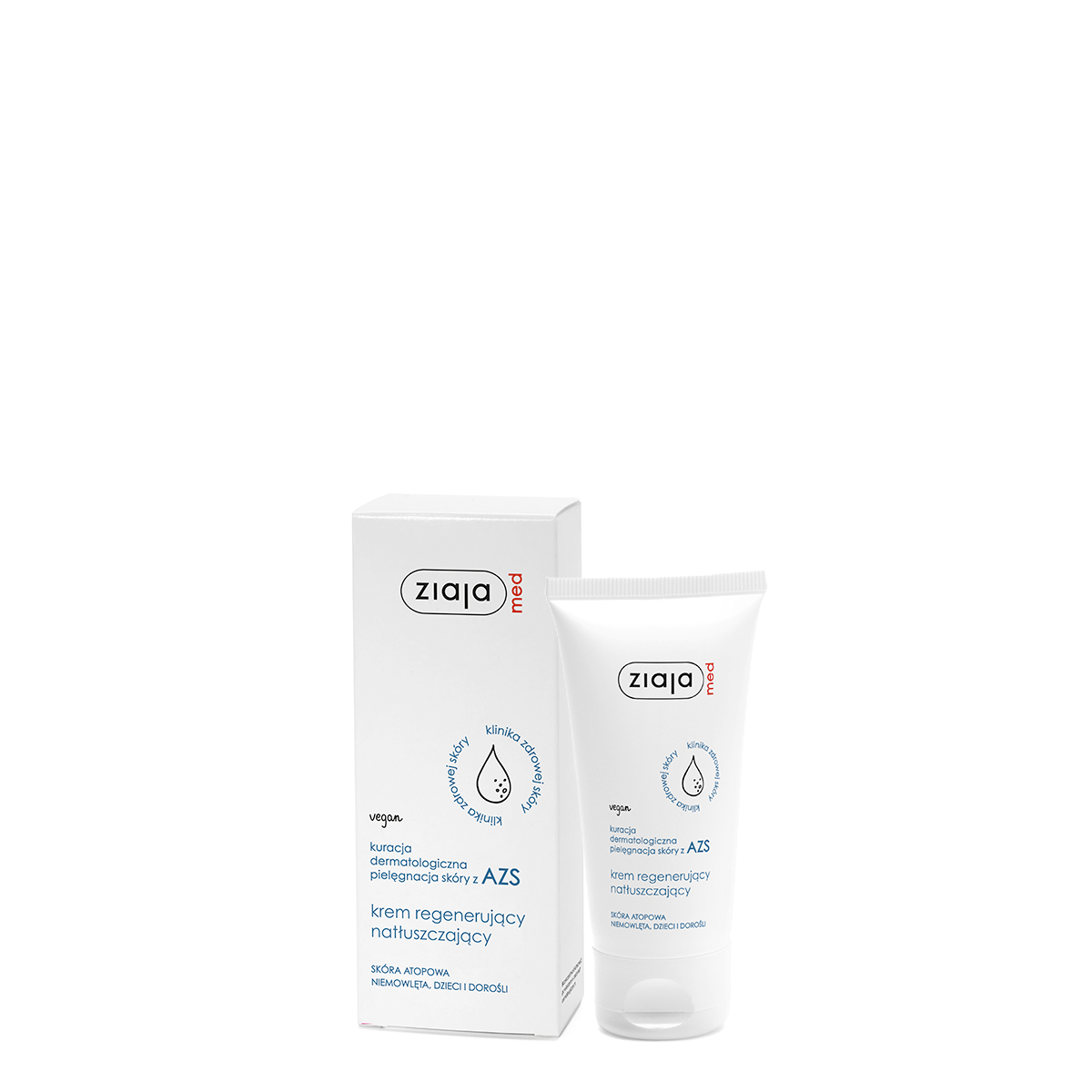kuracja dermatologiczna pielęgnacja skóry z AZS krem regenerujący natłuszczający Ziaja
