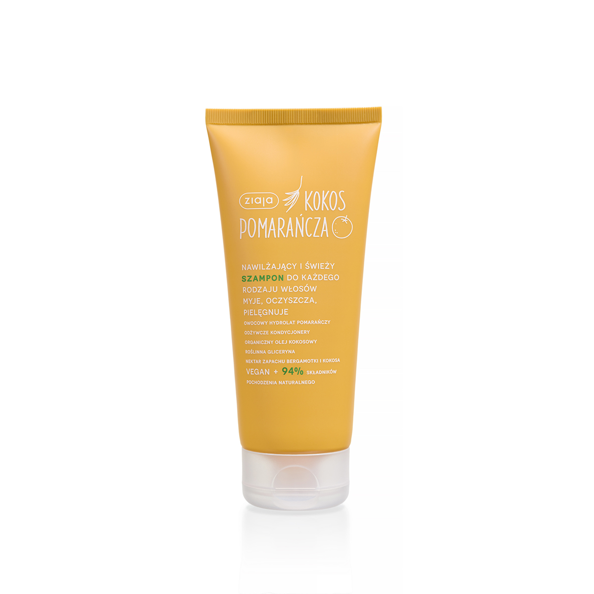 nawilżający i świeży szampon do każdego rodzaju włosów myje, oczyszcza, pielęgnuje Ziaja