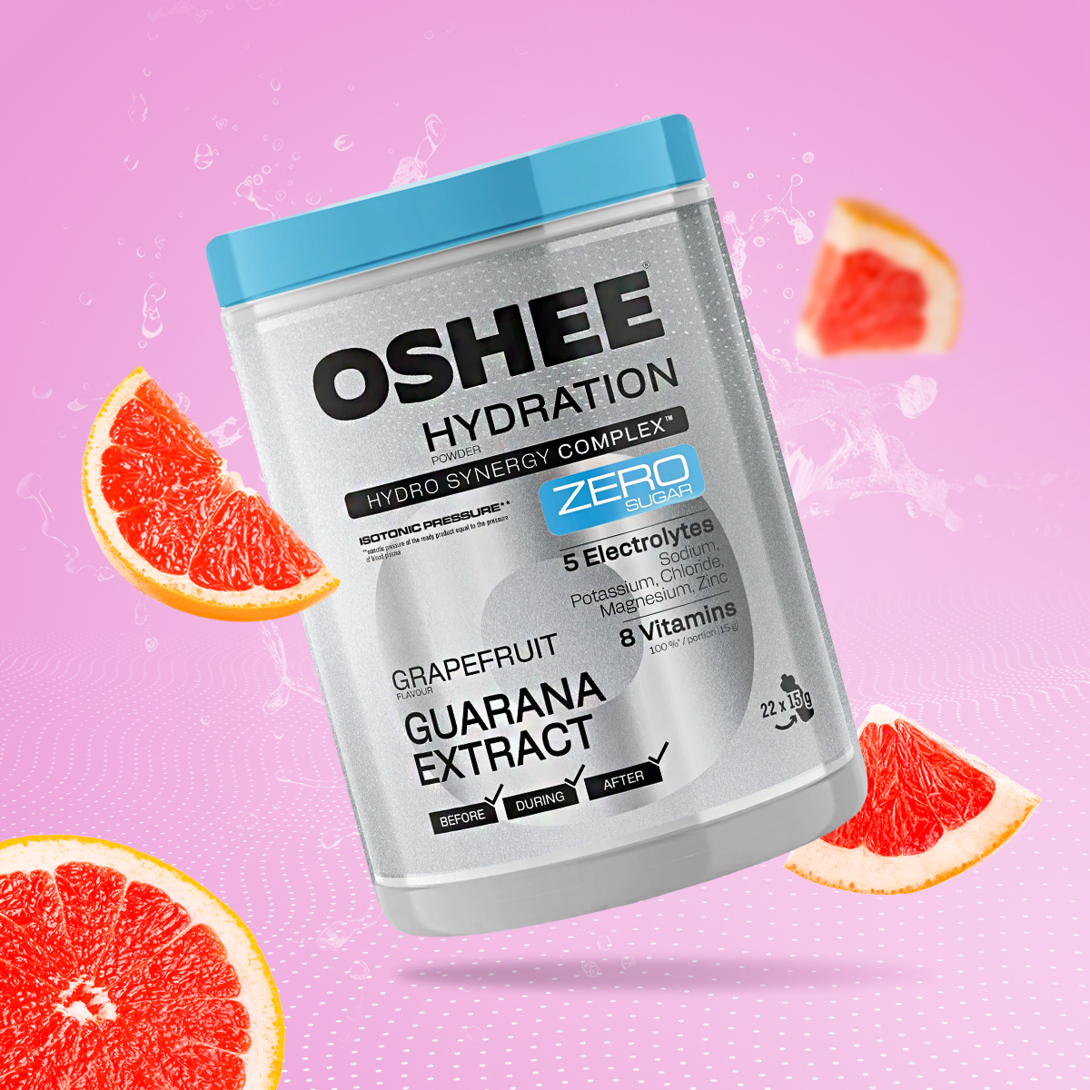 OSHEE Hydration Zero Sugar proszek Grapefruit Guarana 330 g
