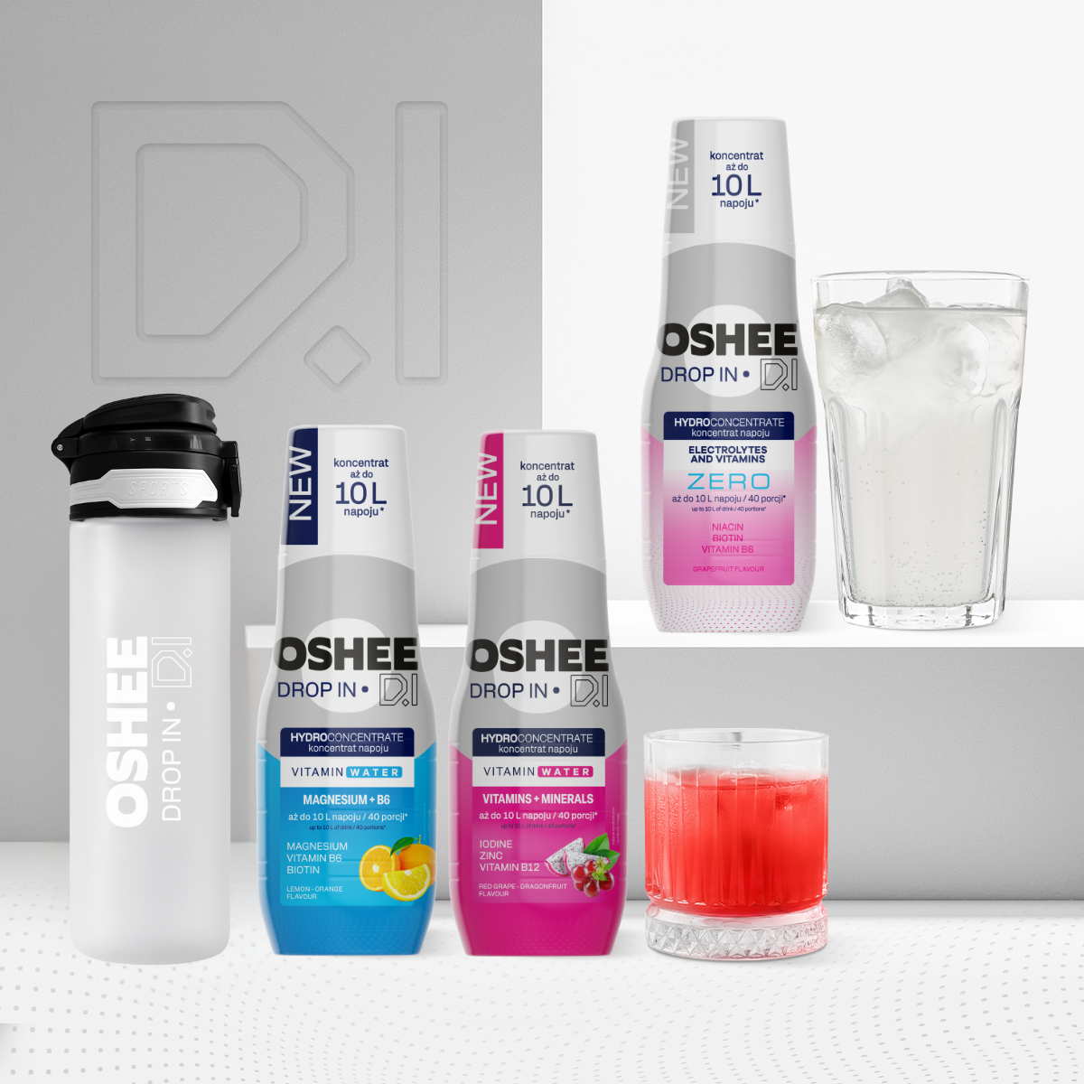 Hydration Starter Pack - MIX 3 + Półprzeźroczysta butelka 650 ml z wytrzymałego tritanu