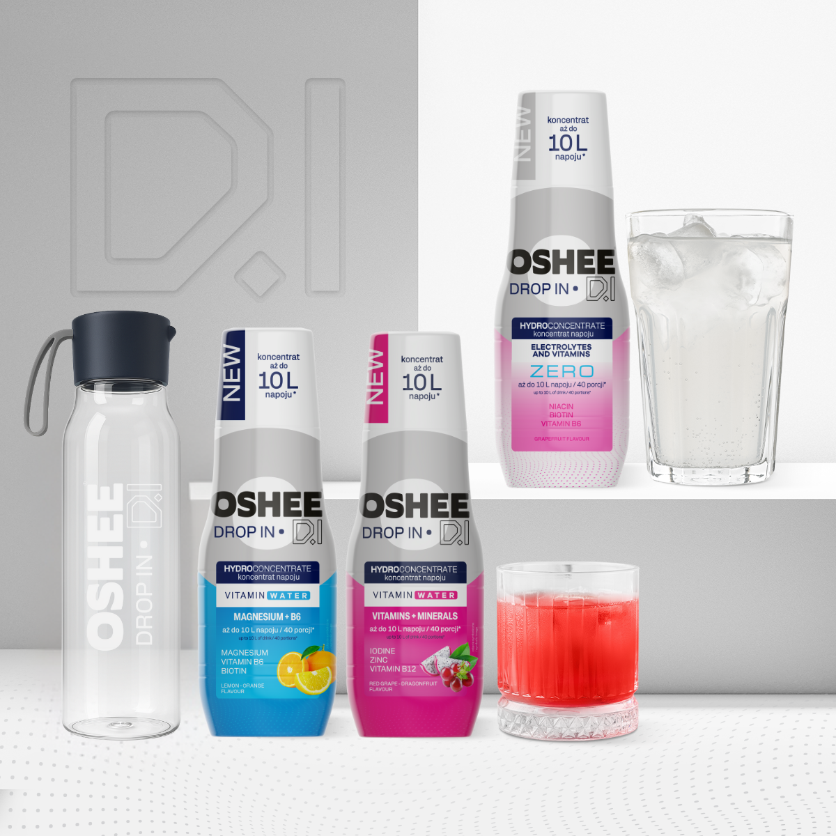 Hydration Starter Pack - MIX 3 + Butelka przeźroczysta 550 ml z wytrzymałego tritanu