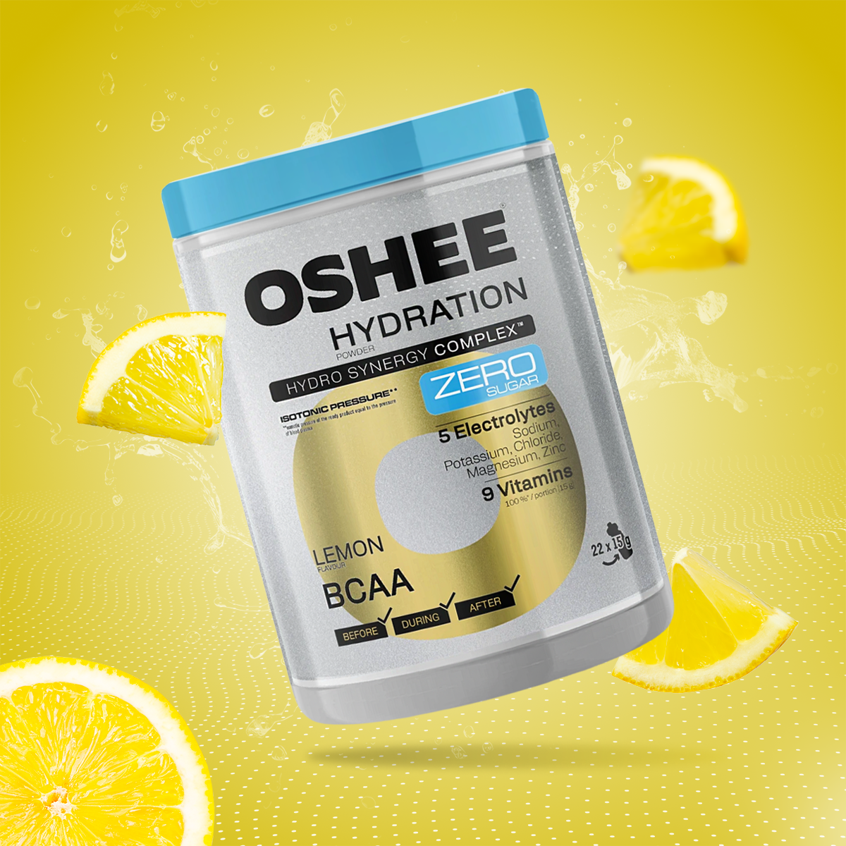 OSHEE Hydration Zero Sugar proszek Lemon BCAA 330 g