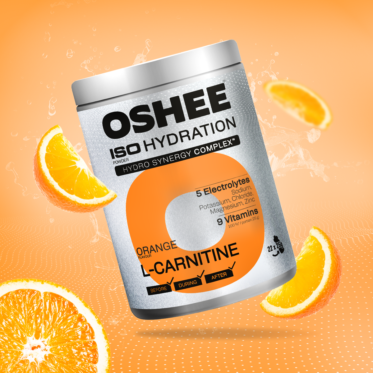 OSHEE ISO Hydration Izotonik w proszku Orange L-karnityna 550 g