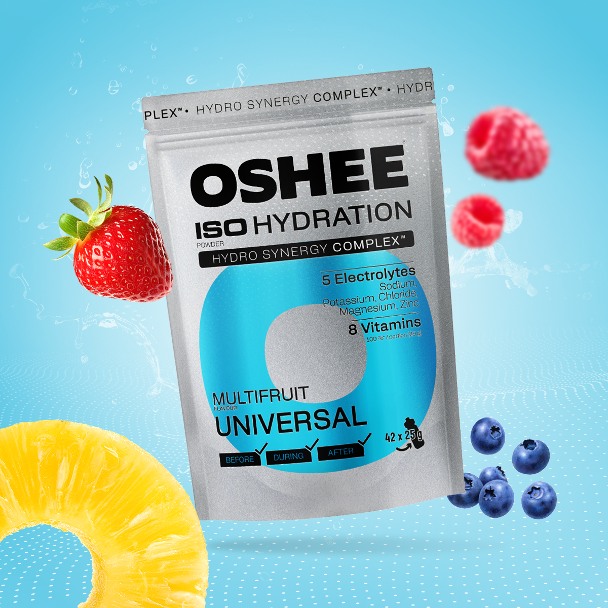 OSHEE ISO Hydration izotonik w proszku Multifruit 1050 g