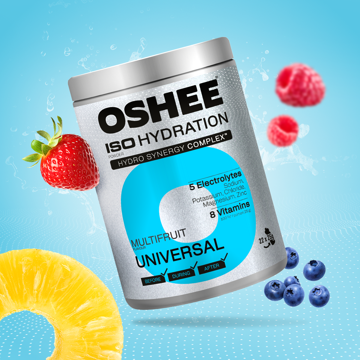 OSHEE ISO Hydration Izotonik w proszku Multifruit 550 g