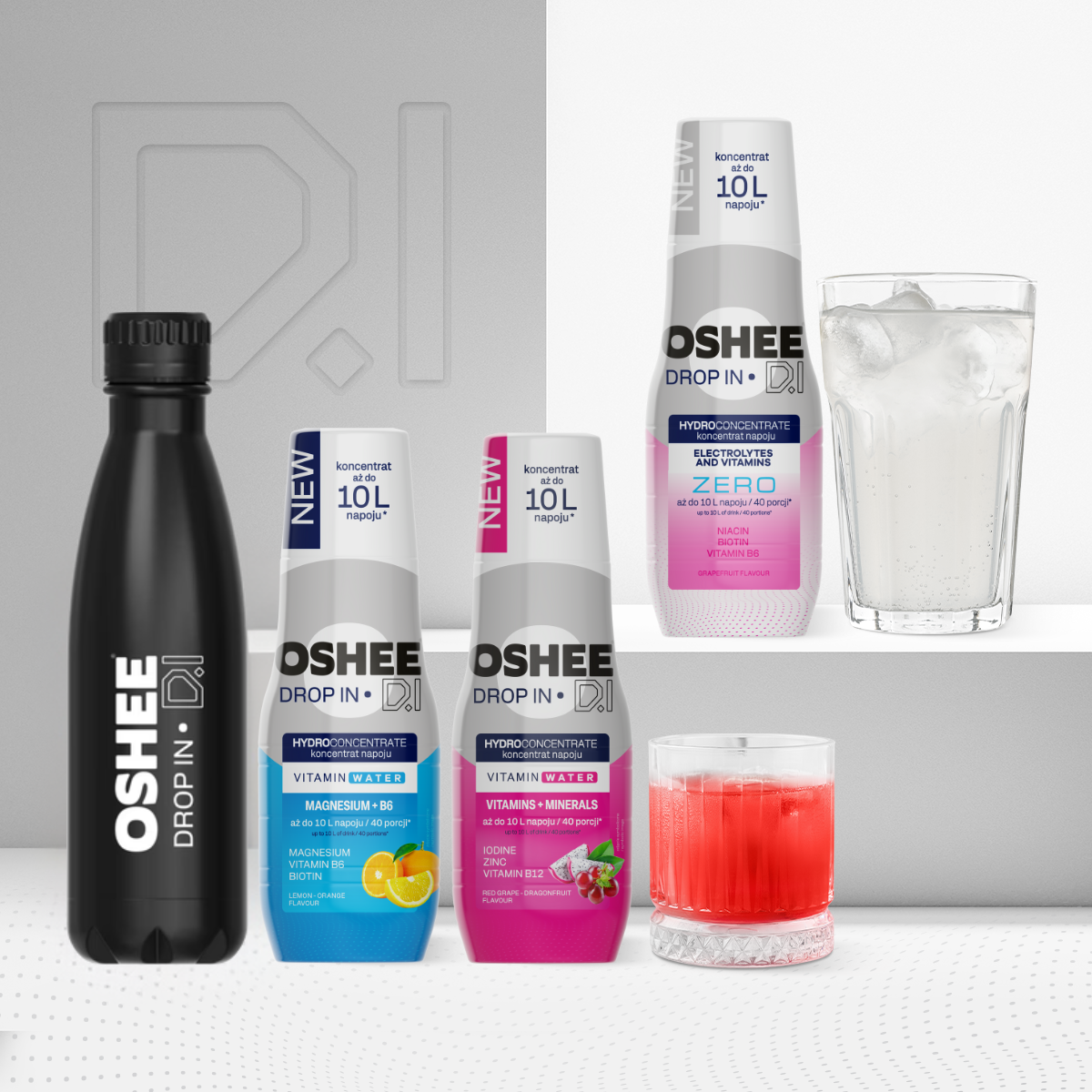 Hydration Starter Pack - MIX 3 + Butelka termiczna ze stali nierdzewnej czarna 500 ml