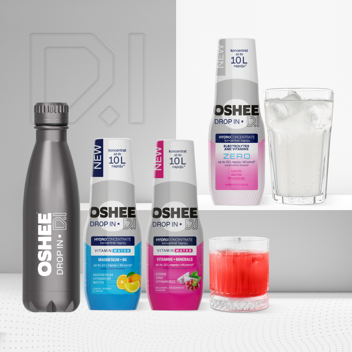 Hydration Starter Pack - MIX 3 + Butelka termiczna ze stali nierdzewnej srebrna 500 ml