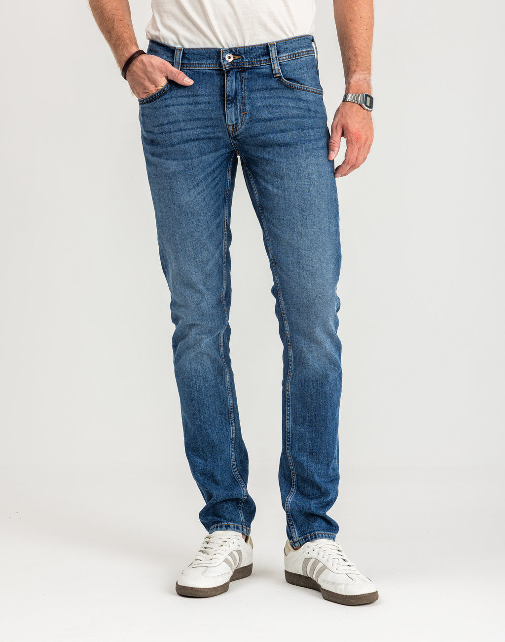 Spodnie Męskie Jeansowe Mustang Oregon Slim Denim Blue 1015041 5000 702, W33 L34
