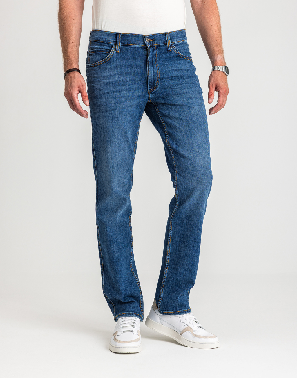 Męskie Spodnie Jeansowe Mustang Style Tramper Straight Denim Blue 1017121 5000 782, W36 L30