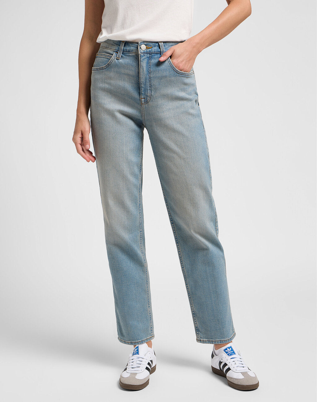 Damskie Spodnie Jeansowe Lee CBL Mom Jeans Denim Days L34HUXE27 112340616, W27 L33