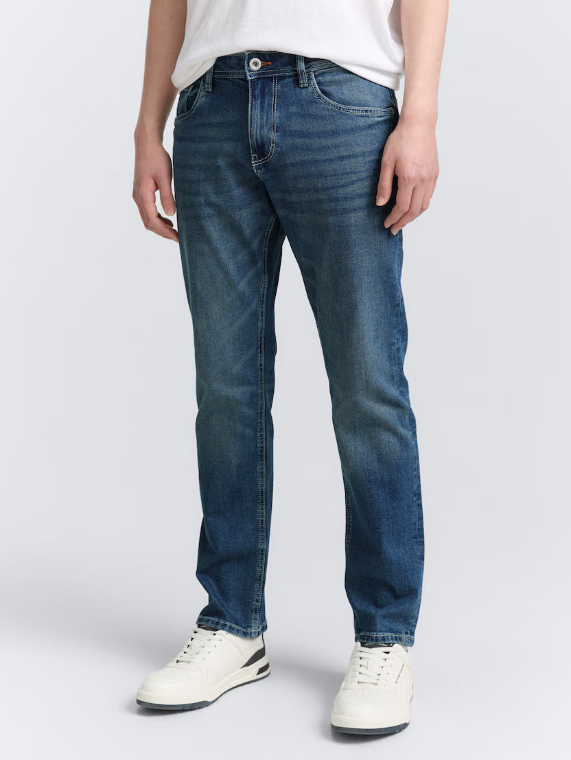 Męskie Spodnie Jeansowe Marvin Straigh Used Mid Stone Blue Denim Proste 1047981 10119, W36 L34
