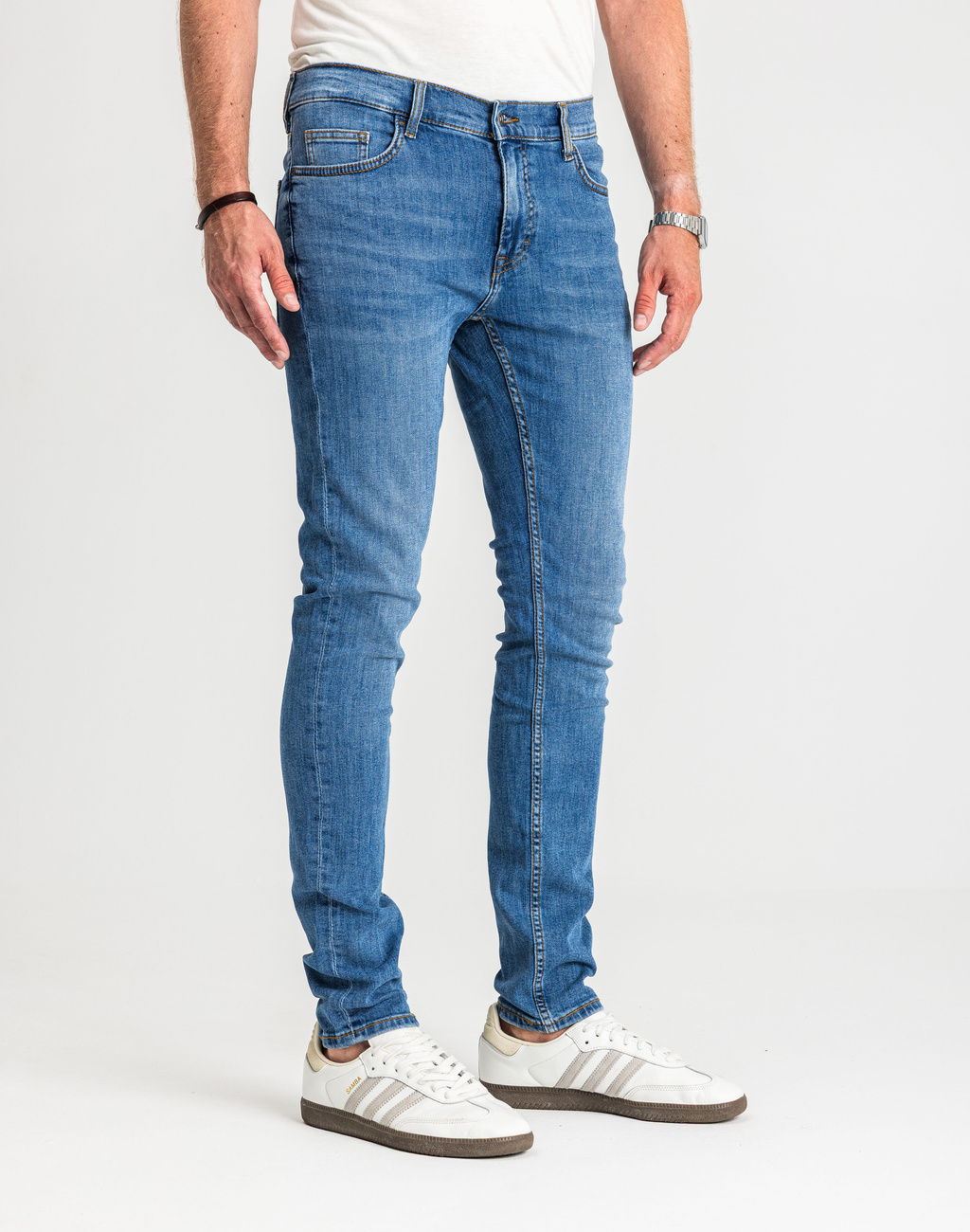 Męskie Spodnie Jeansowe Mustang Style Frisco Skinny Denim Blue 1017117 5000 682, W34 L32