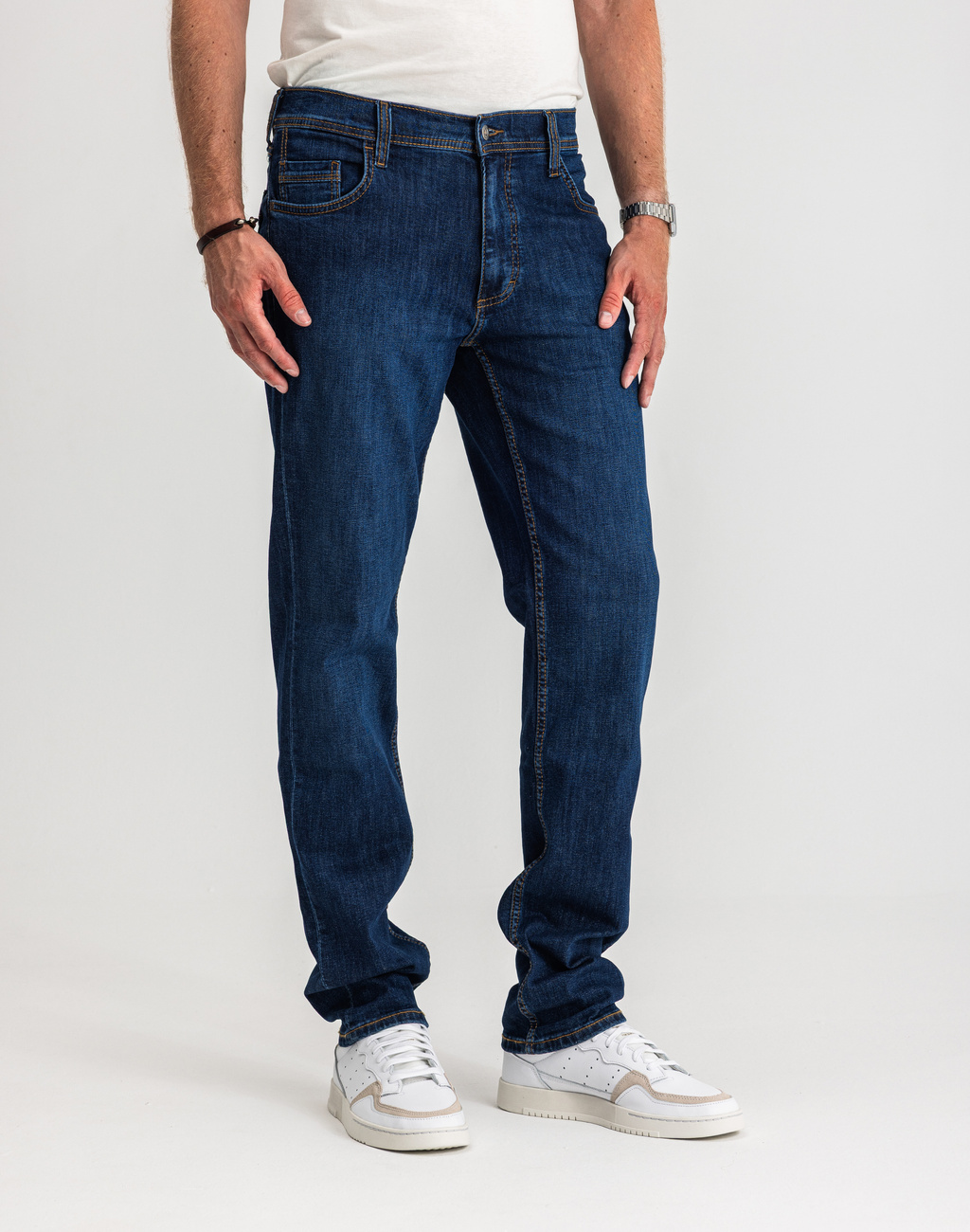 Męskie Spodnie Jeansowe Mustang Style Washington Straight Denim Blue 1017119 5000 882, W30 L32