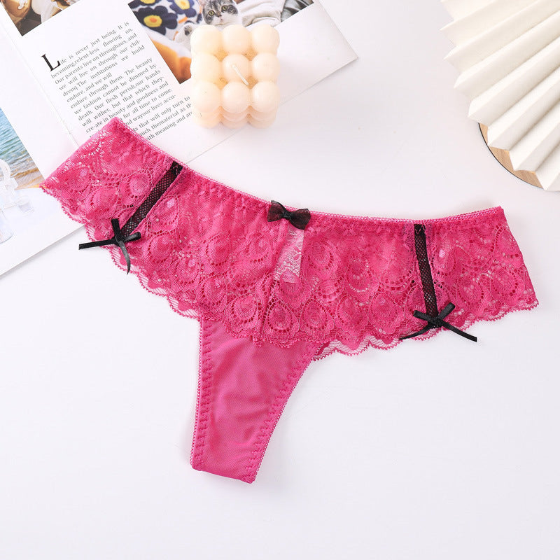 Stringi koronkowe z kokardkami eleganckie Destini