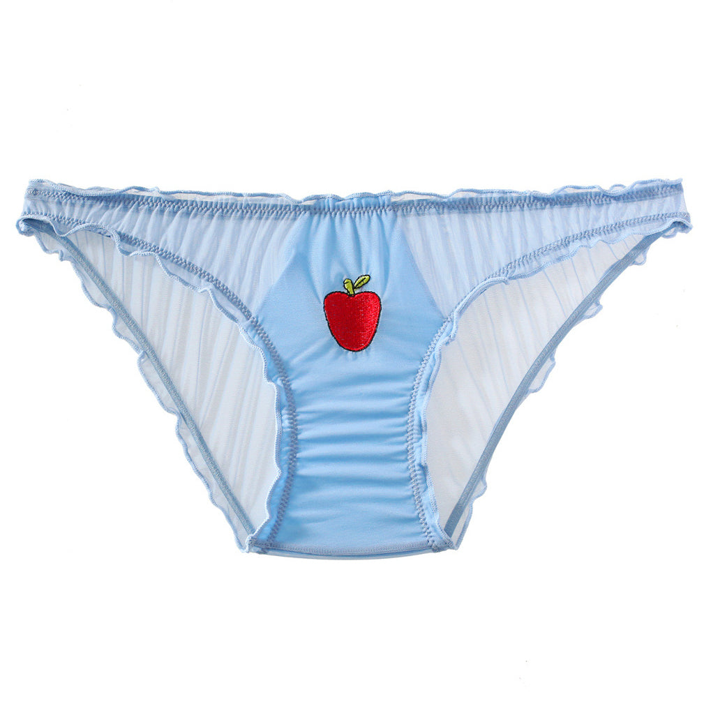 Figi z haftem owocowym z delikatnego materiału Anjana